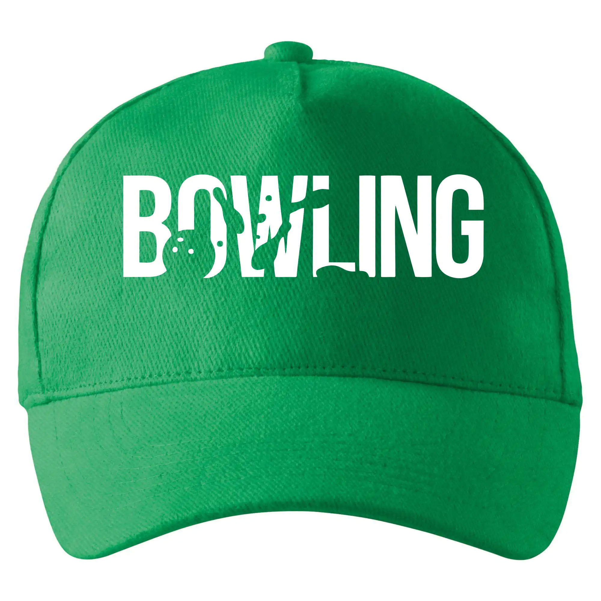 Tričká Bowling - Bowling nápis kolky - Šiltovka so zahnutým šiltom a mosaznou sponou