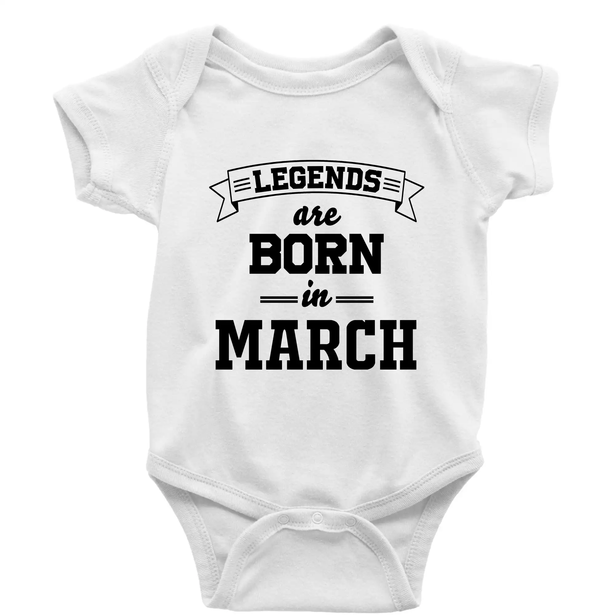Tričká pre narodených v marci - Legends are born in March - Body dojčenské s krátkym rukávom