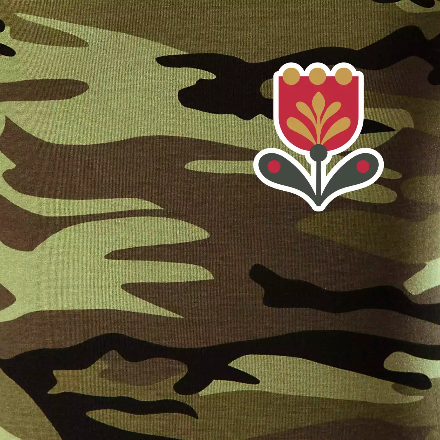 Folklor na prsu tulipán