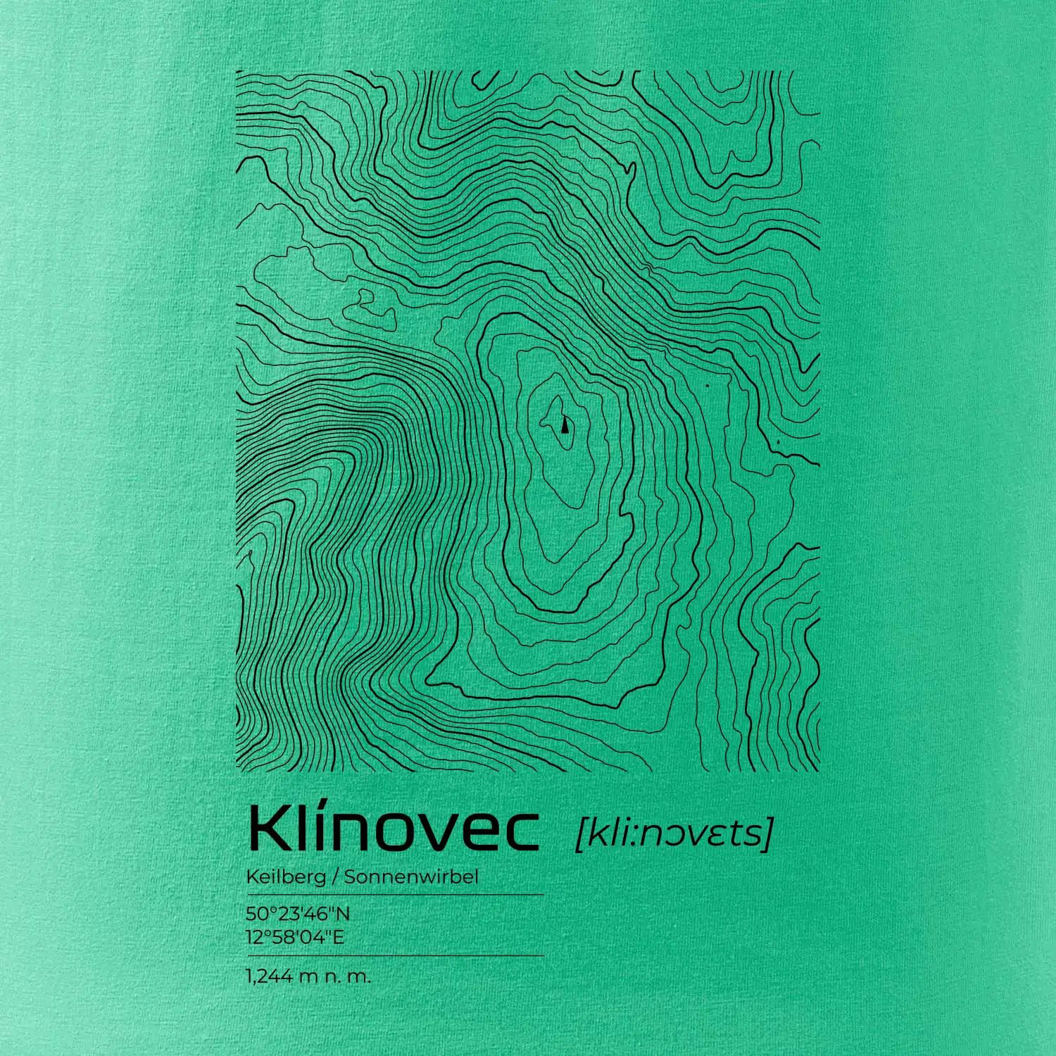 Klínovec - vrstevnice v obdélníku