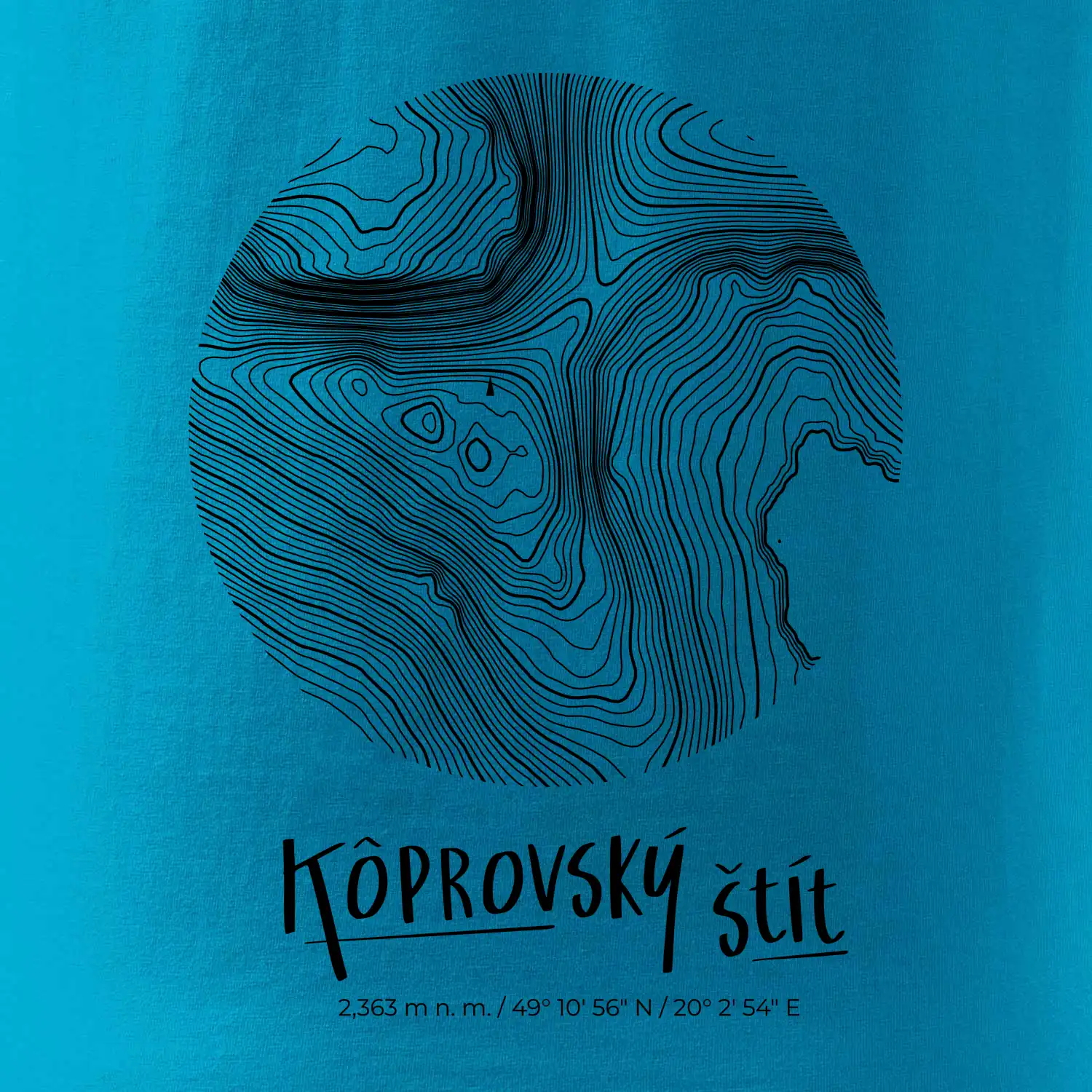 Kôprovský štít - vrstevnice v kruhu