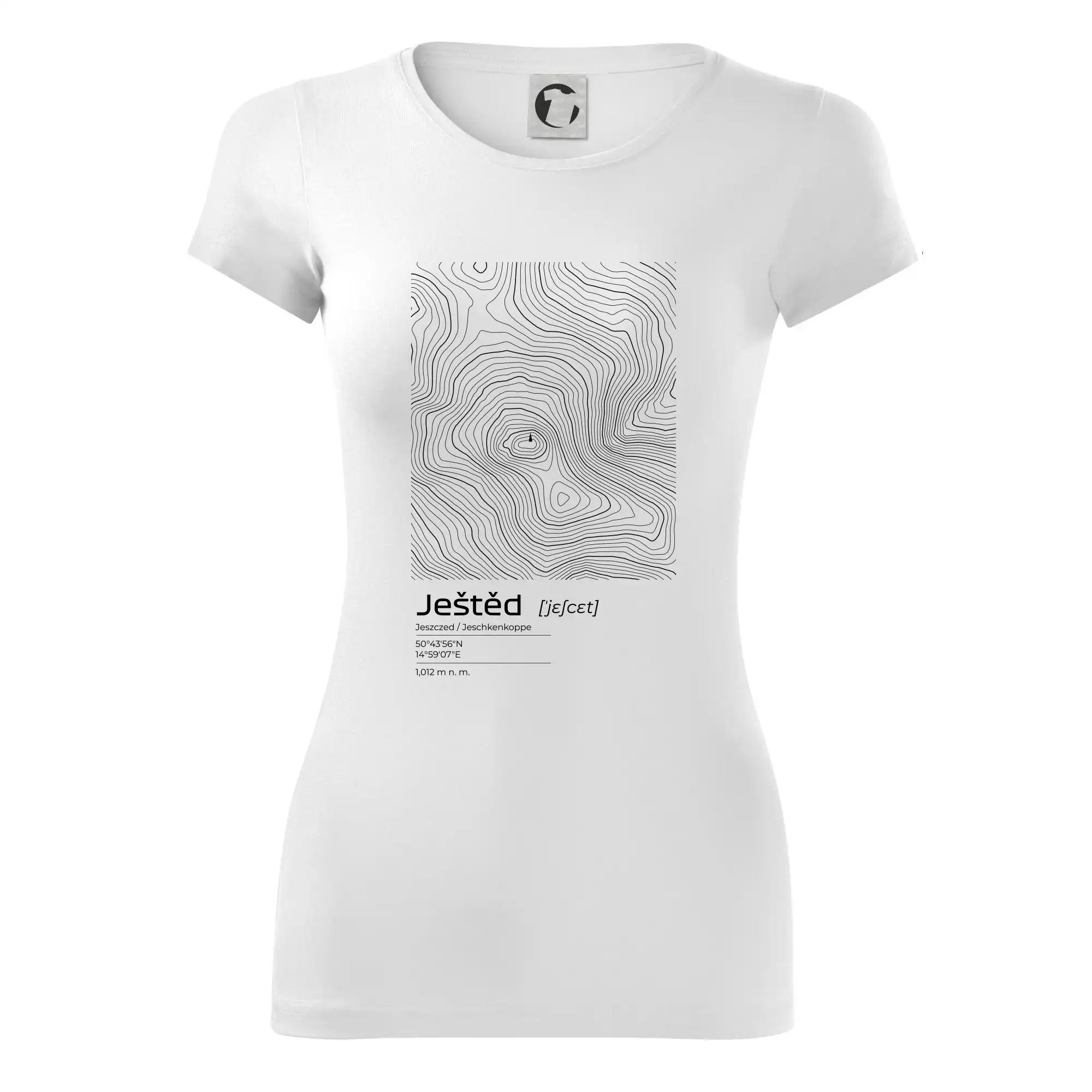 Ještěd - vrstevnice v obdélníku