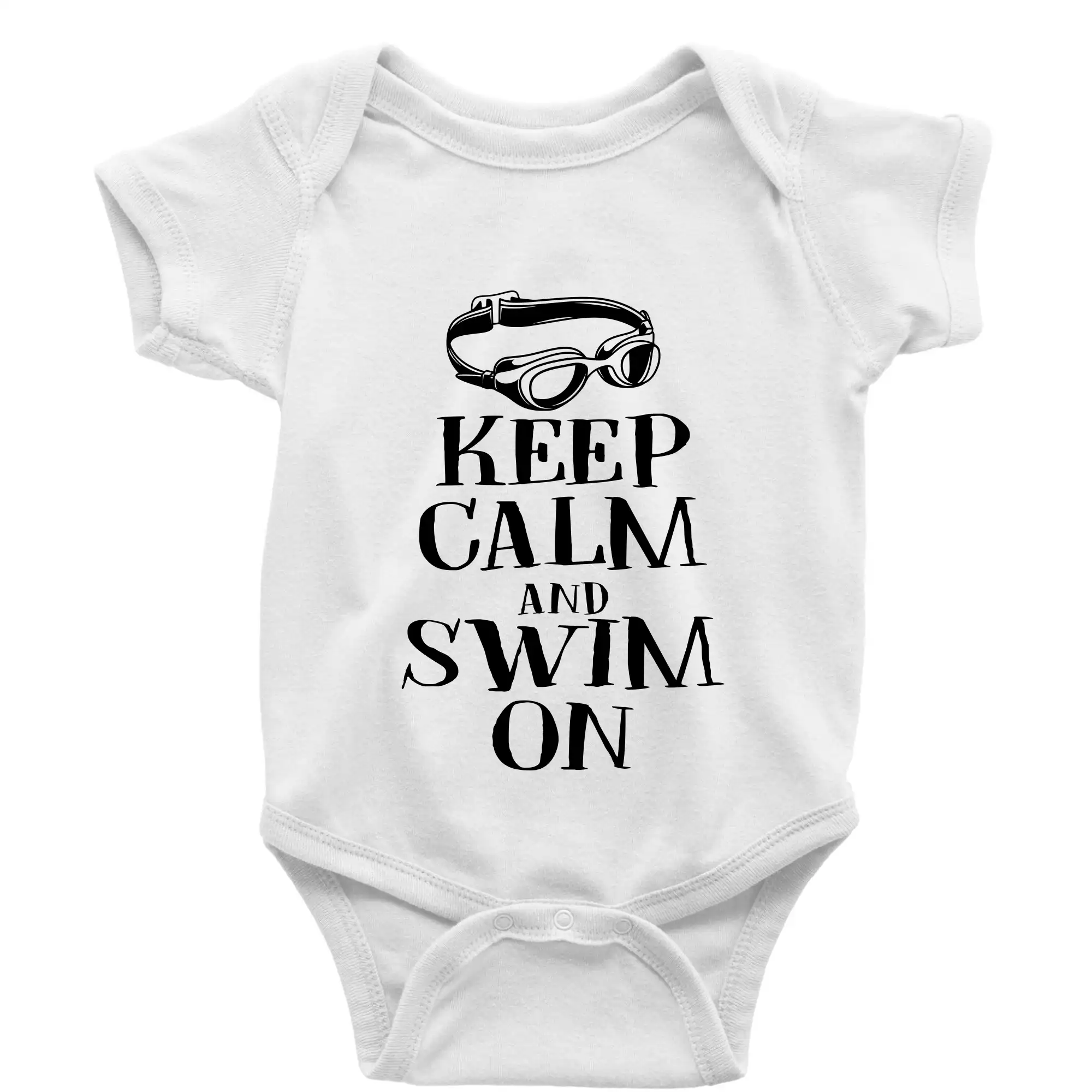 Ostatné športy - Keep calm and swim on - Body dojčenské s krátkym rukávom
