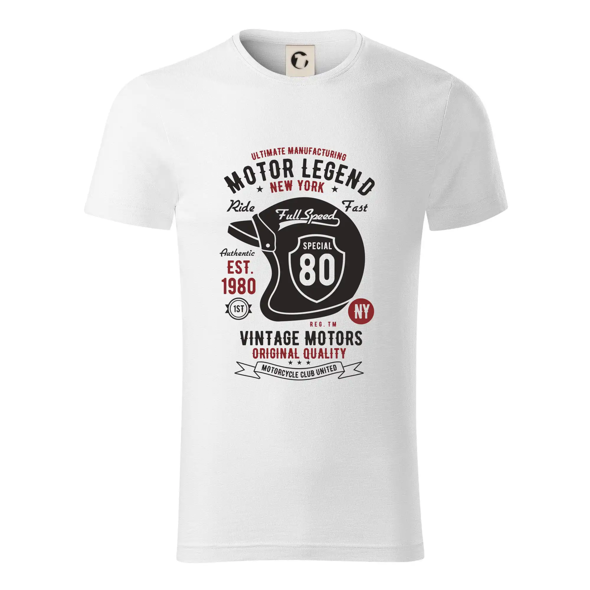 Tričká a mikiny s potlačou motoriek – pre pravých motorkárov - Motor Legend Helmet - Tričko z organickej bavlny