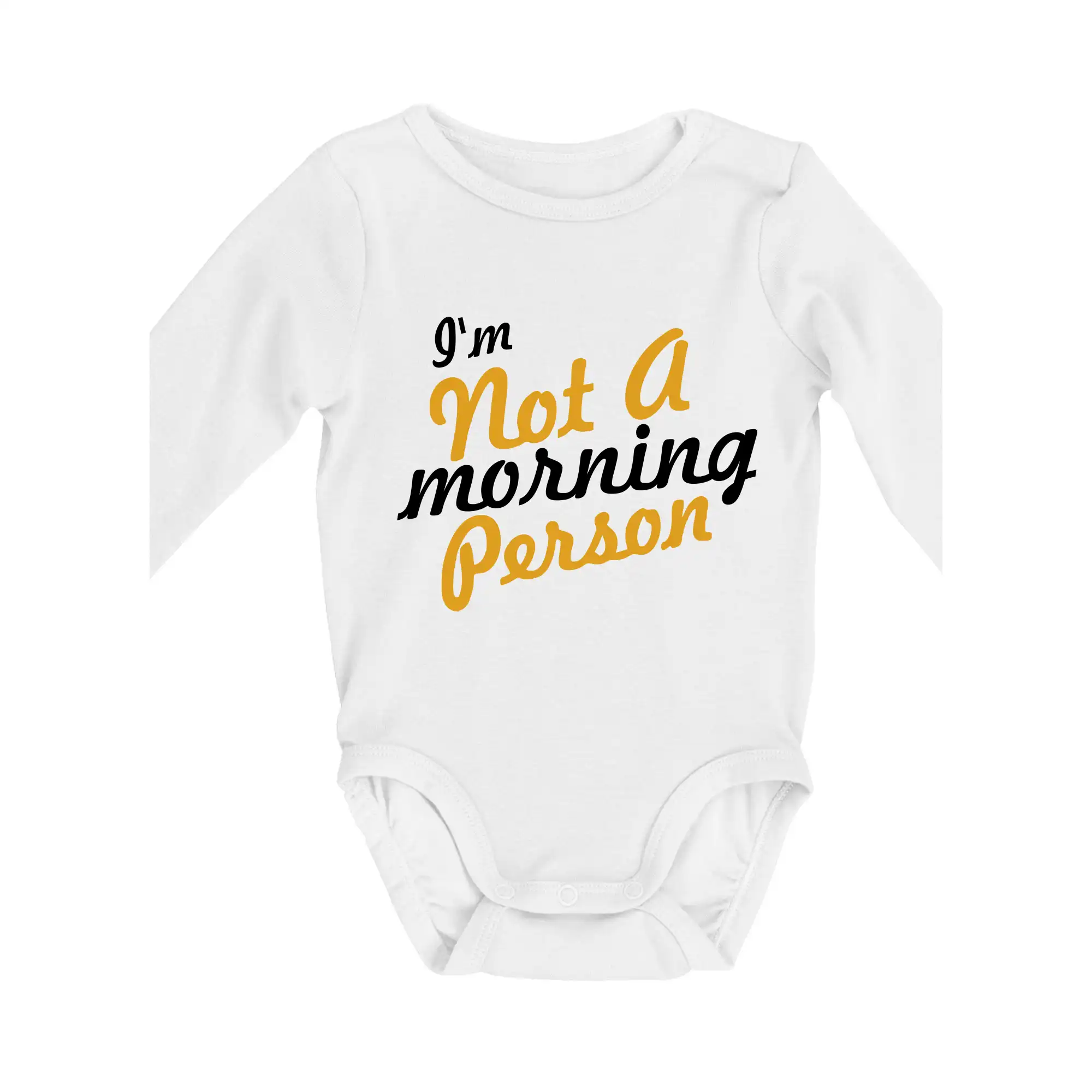 Ostatné nápisy - I'm not a morning person - Body dojčenské s dlhým rukávom