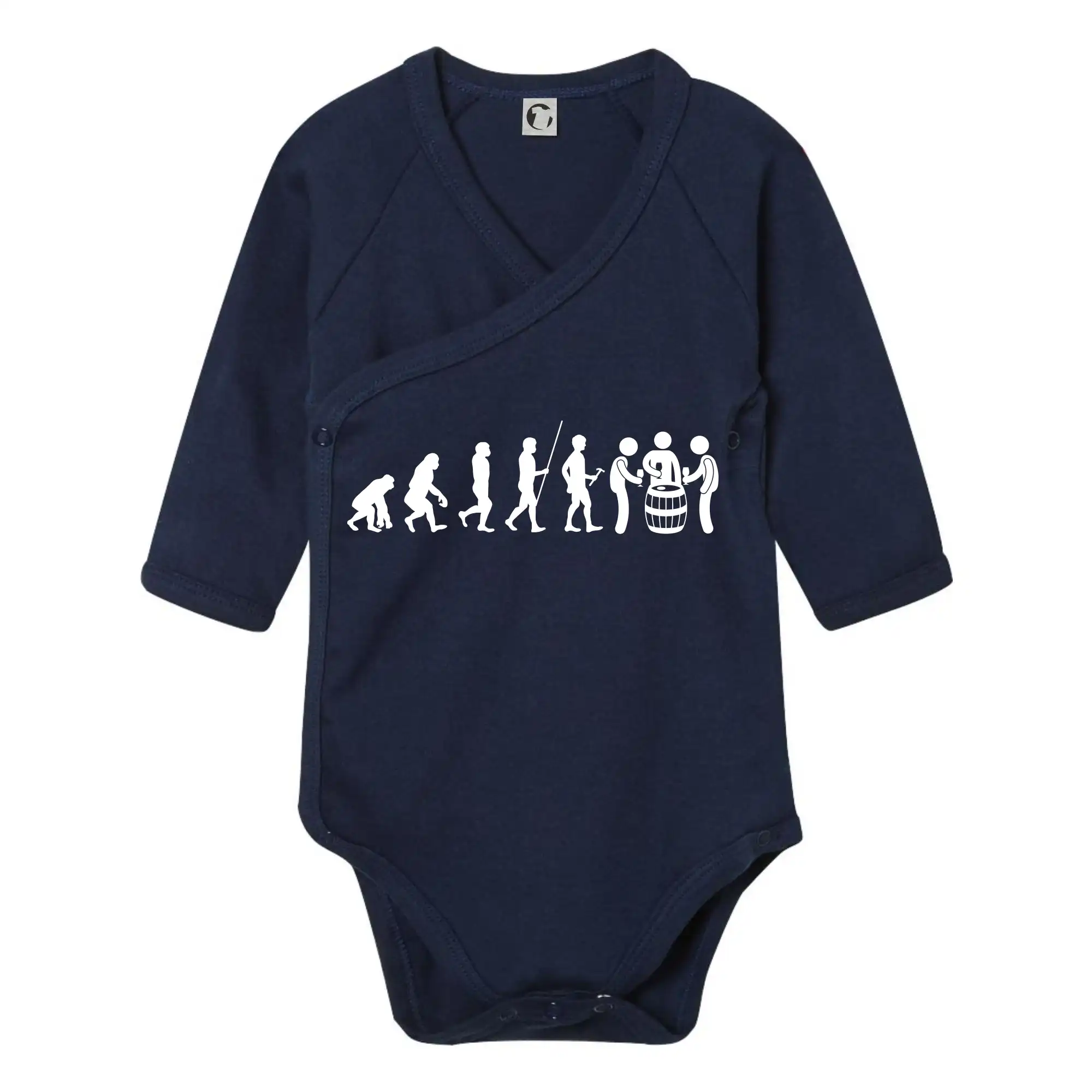 Vtipná tričká s tematikou vína - Evolúcia sklípek - Body zavinovacie s dlhým rukávom