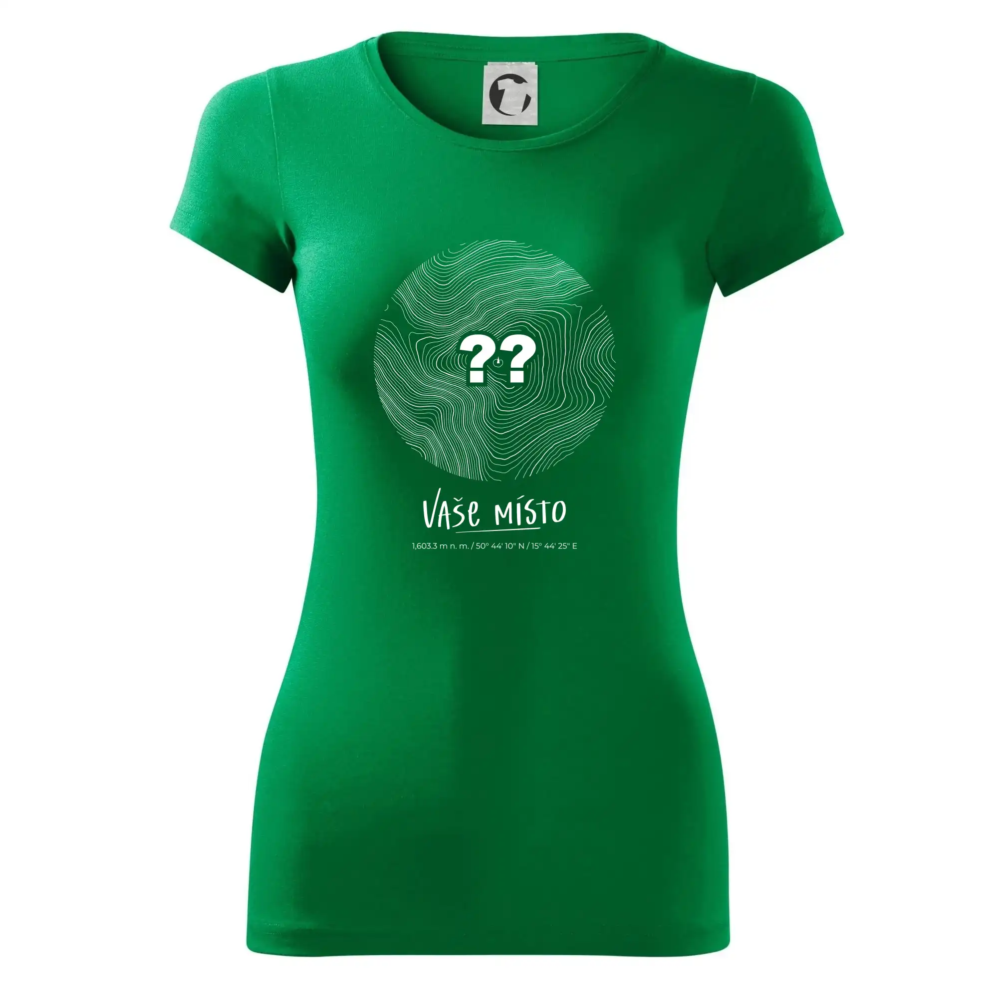 Tričká s vrstevnicami – originálne horské motívy - Vaše miesto - vrstevnice v kruhu - Dámske tričko Glance - Priliehavejší strih