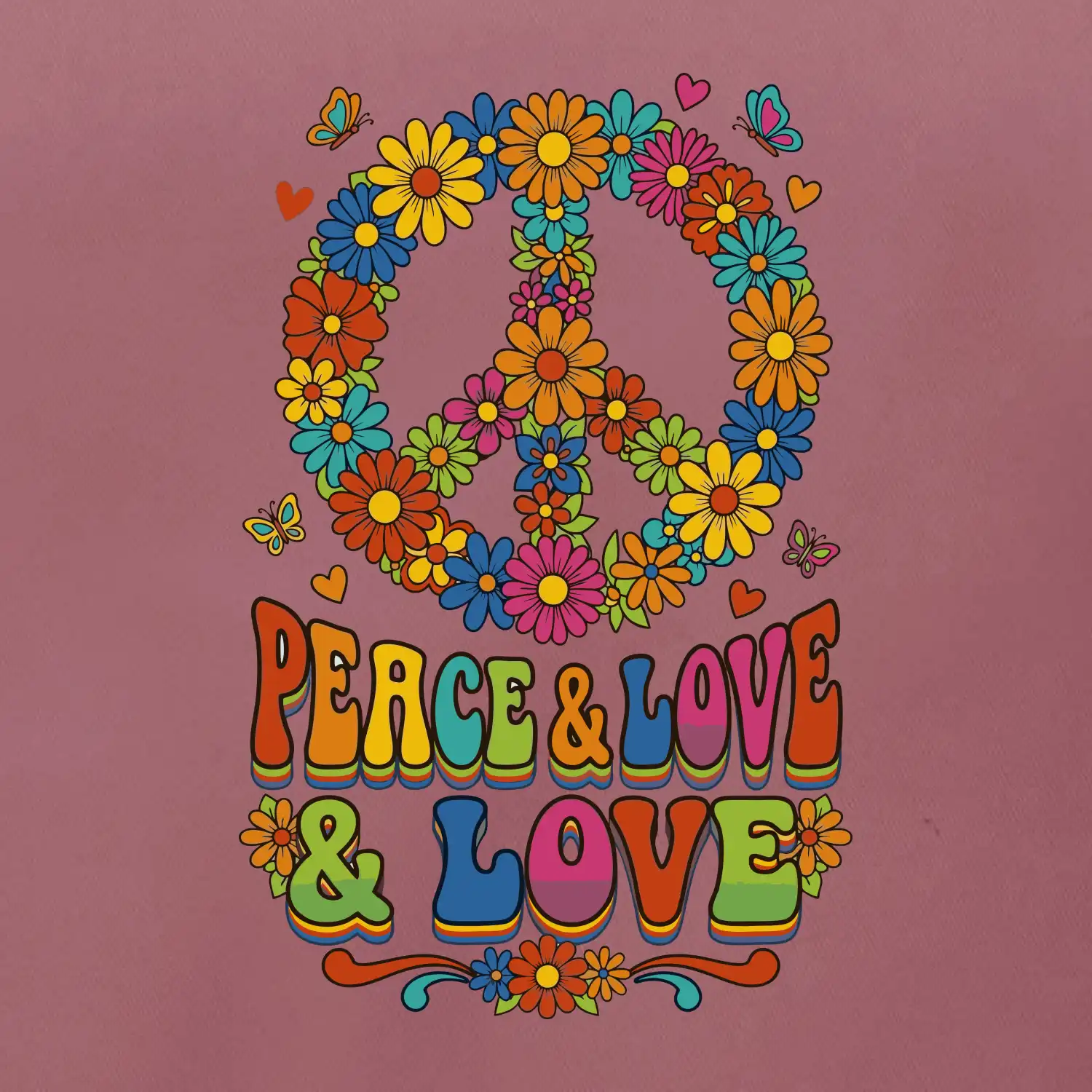 Peace and love - na výšku s květy