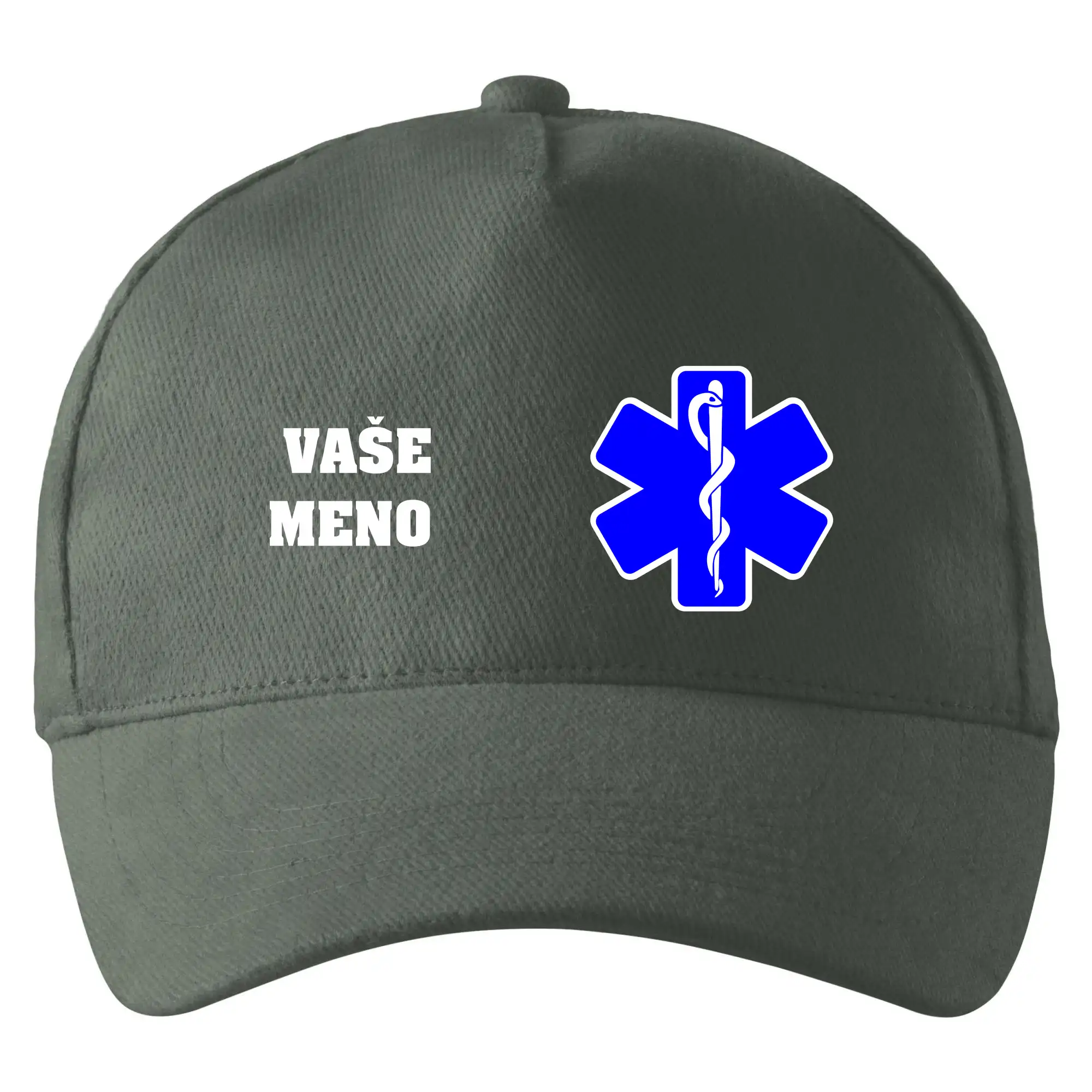 Originálne tričká pre hasičov - Rescue - Vaše meno - Šiltovka so zahnutým šiltom a mosaznou sponou
