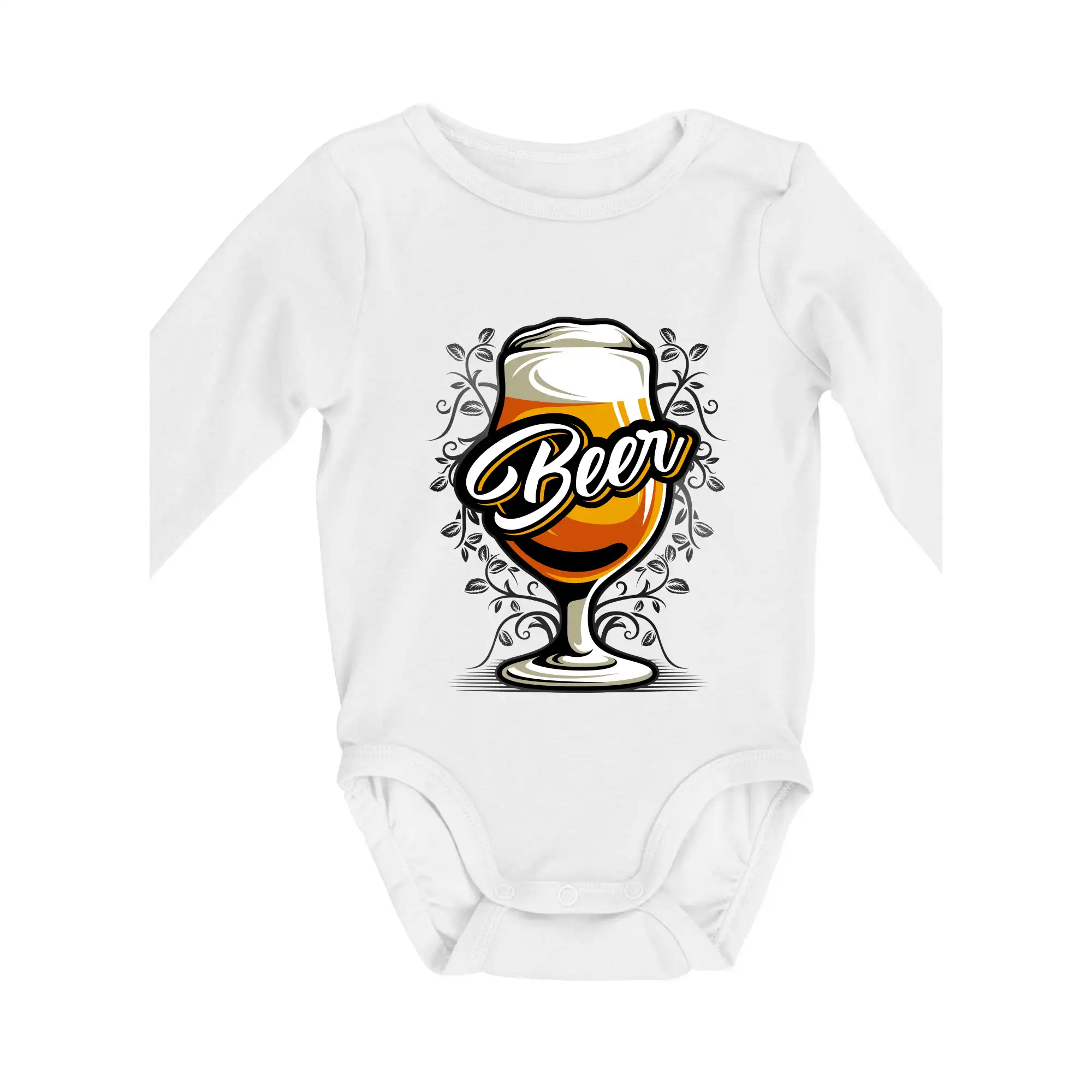 Vtipná tričká pre pivárov - Beer pohár so stopkou - Body dojčenské s dlhým rukávom