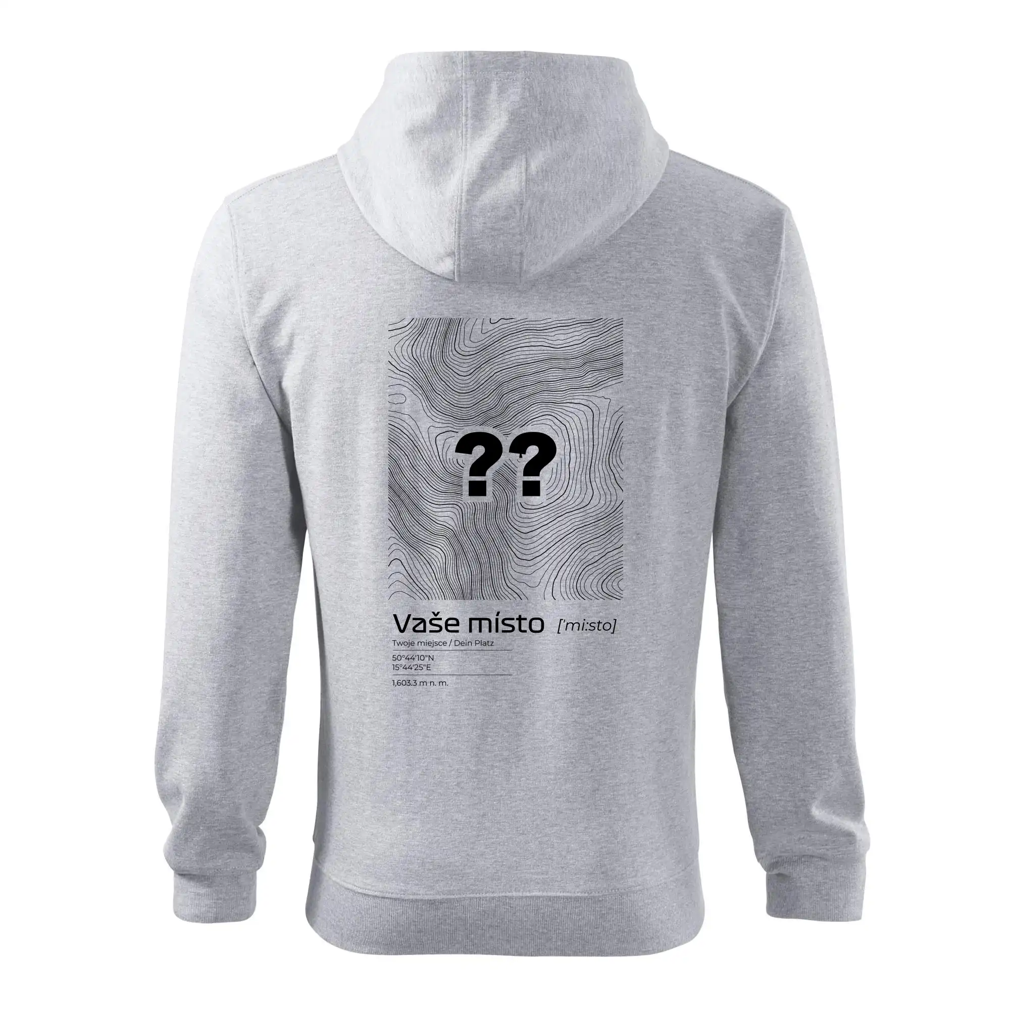 Vaše místo - vrstevnice v obdélníku