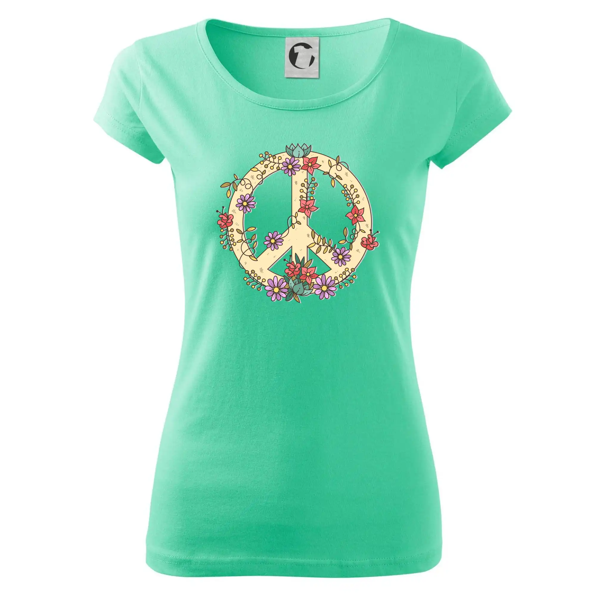 Tričká pre pohodový ľudí - Peace symbol pieskový - Dámske tričko Pure