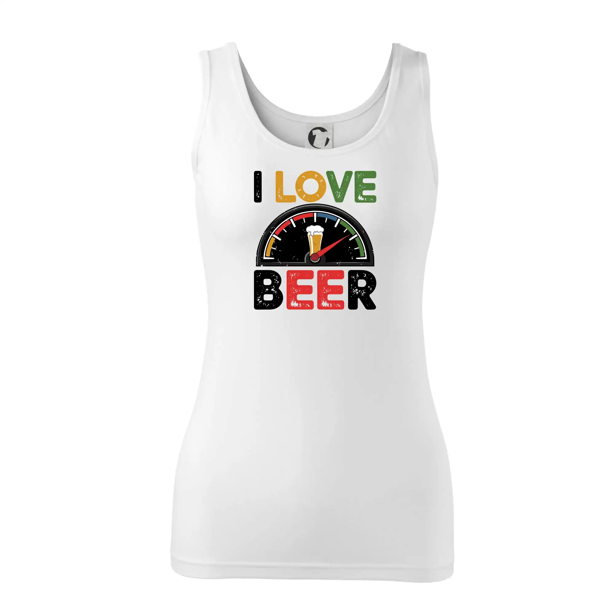 Vtipná tričká pre pivárov - I love beer - palivoměr - Dámske tielko