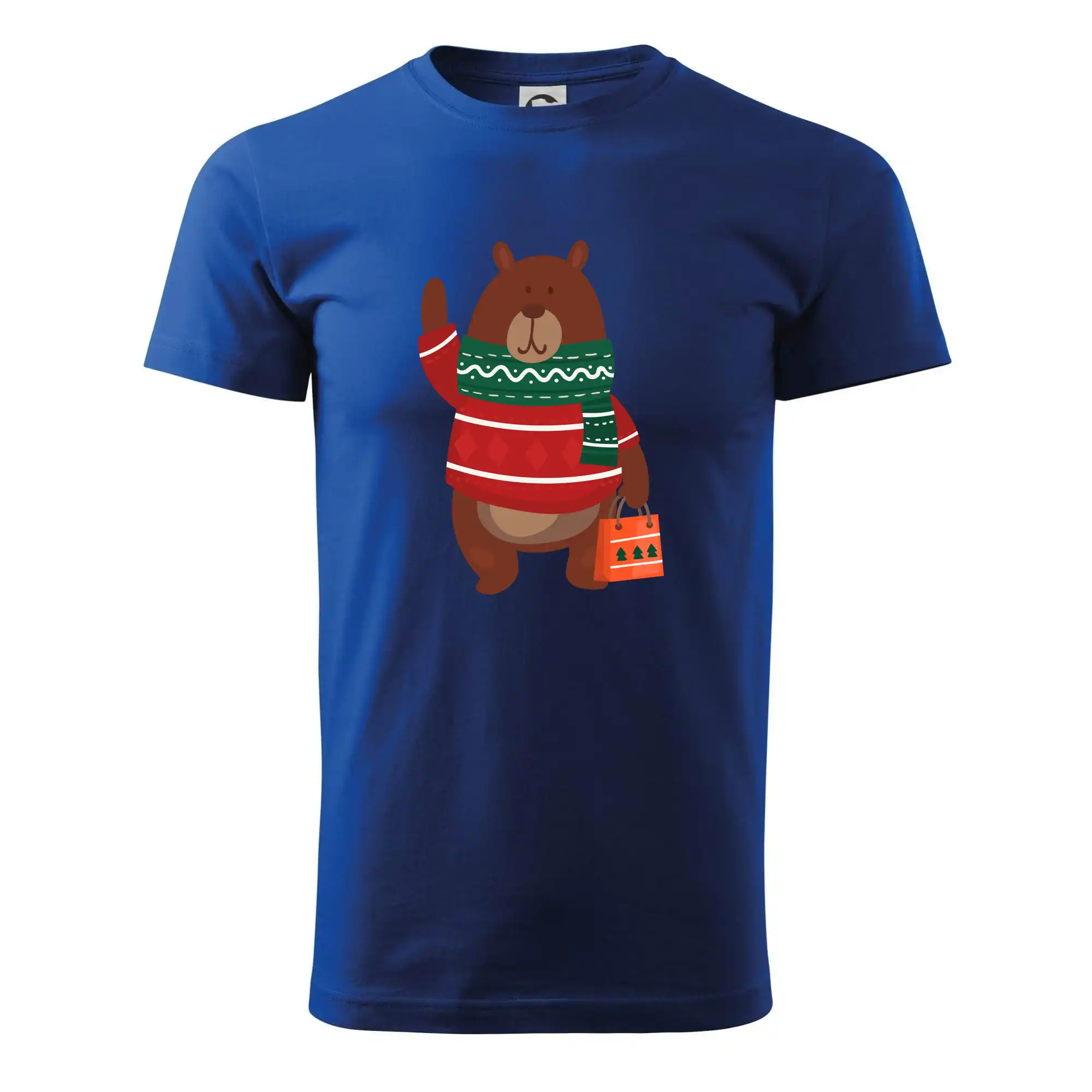 Vianočné tričká - Medveď s darčekom - Tričko extra veľké  (5-8XL)