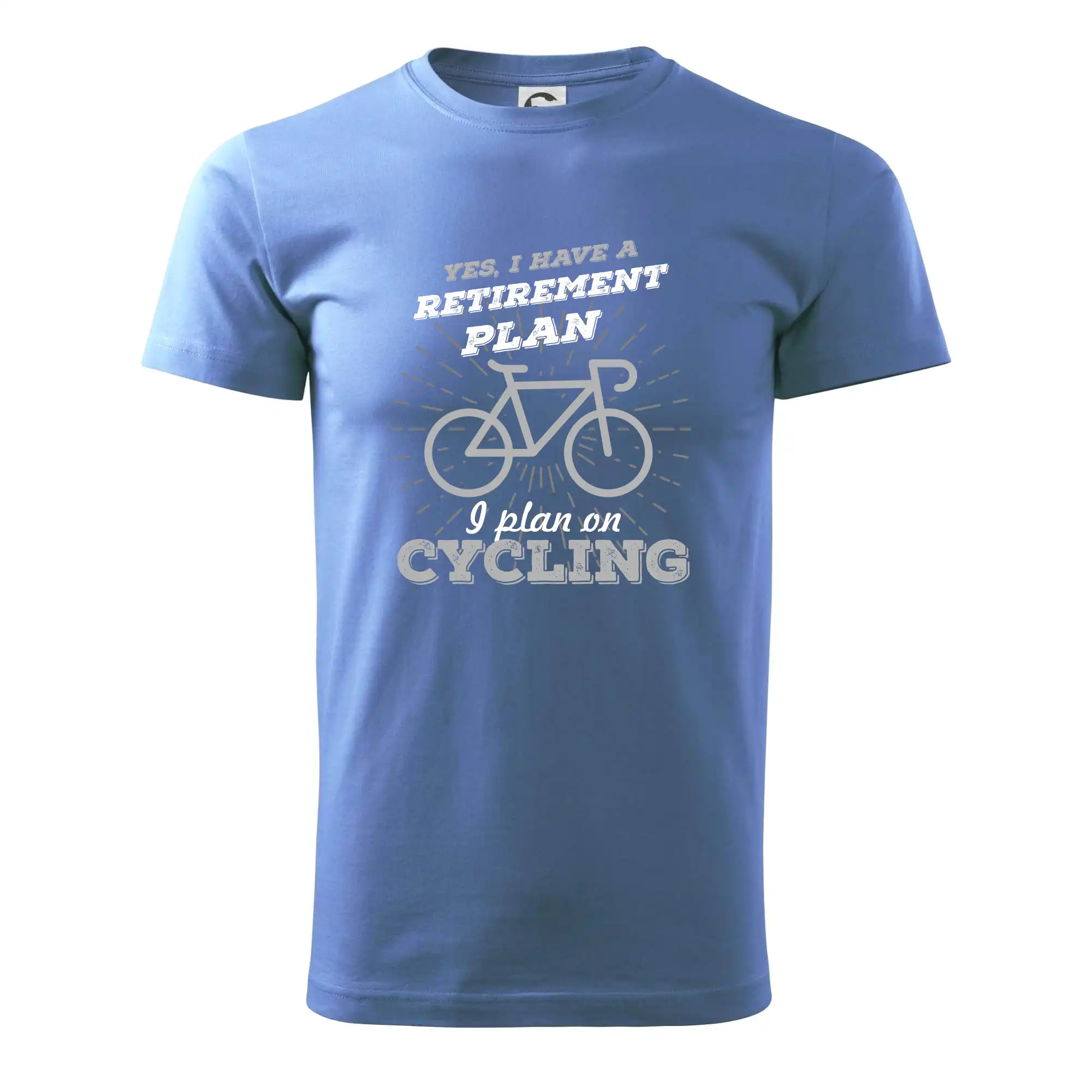 Tričko ako darček pre cyklistu - Sivý bicykel - Yes, I have a retirement plan, Aj plan on cycling - Pánske tričko nižšej gramáže