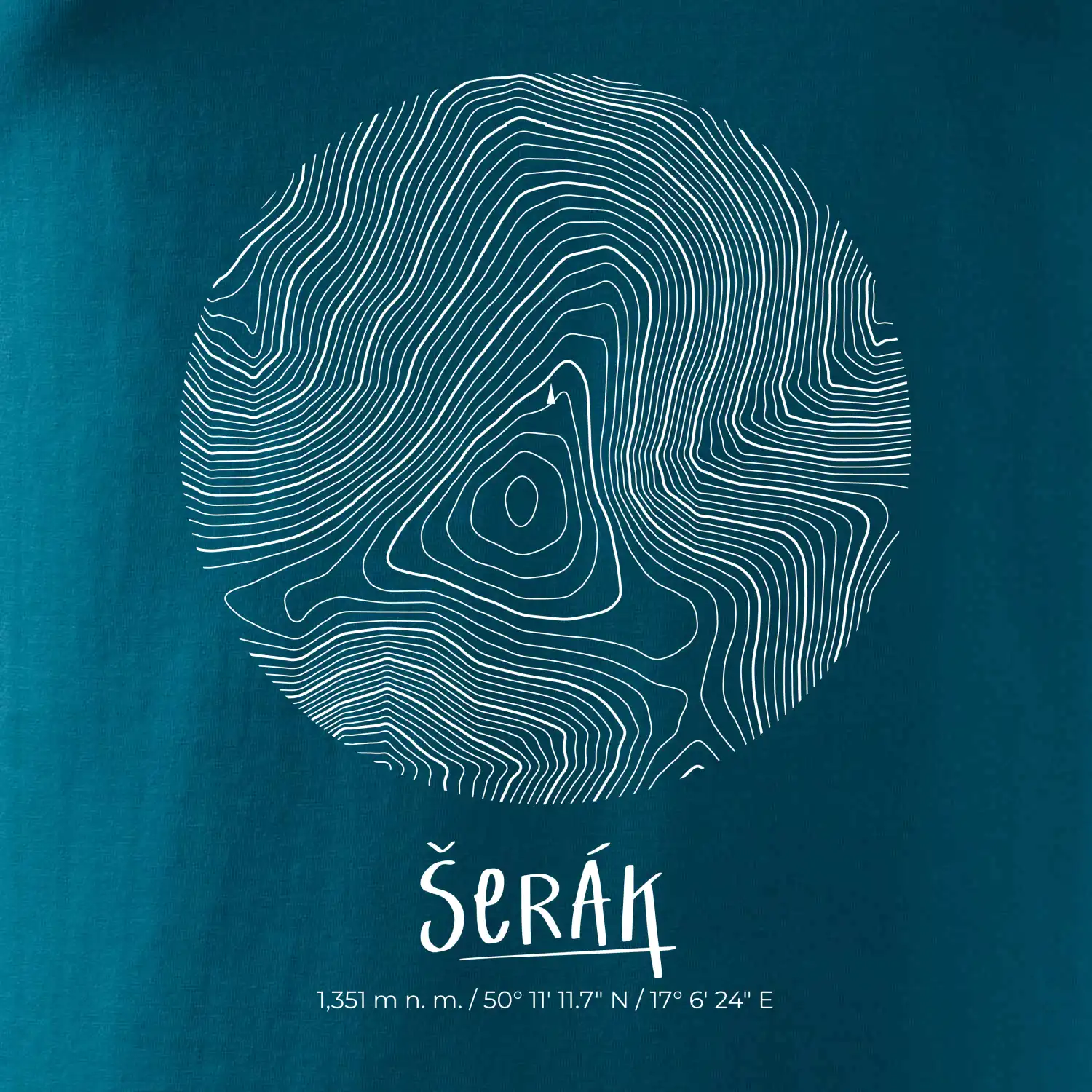 Šerák - vrstevnice v kruhu