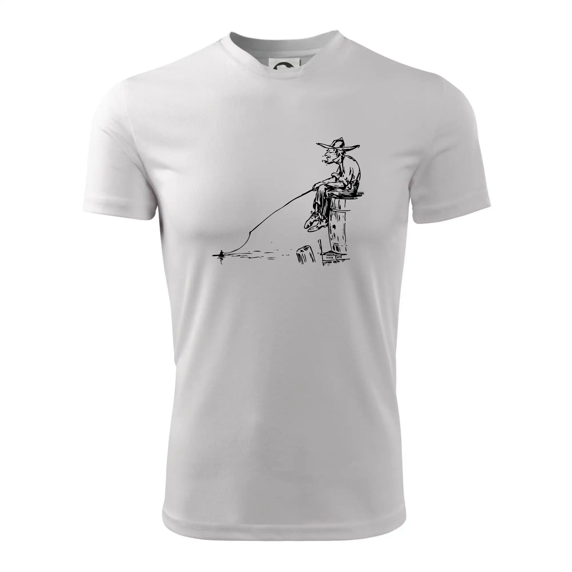 Kreslený rybář na pařezu