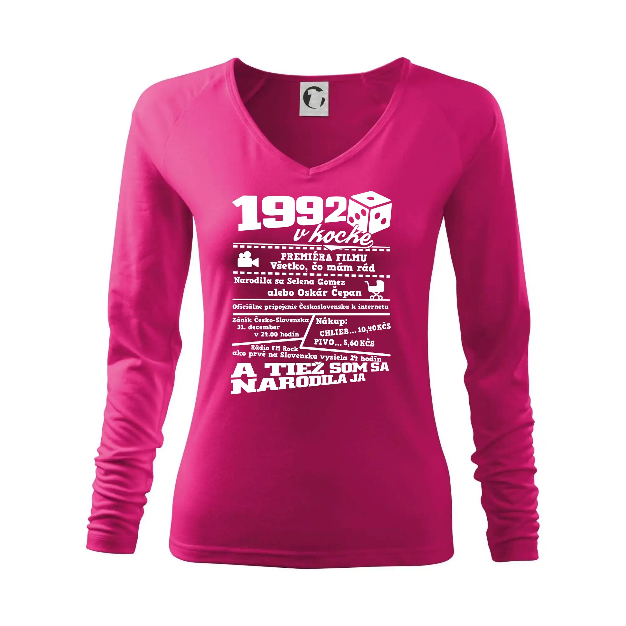 Trička s ročníkom 1992 - 1992 v kocke - Tričko dámske Elegance