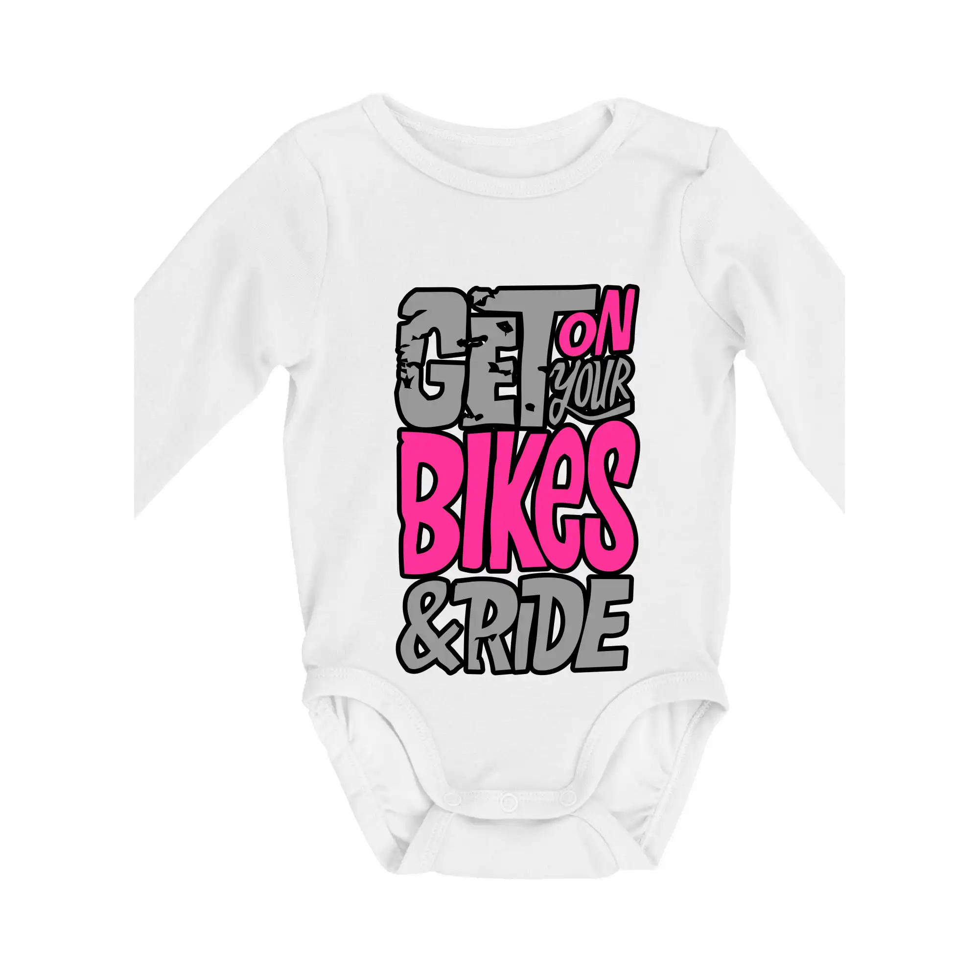 Tričko ako darček pre cyklistu - Get on your bikes - Body dojčenské s dlhým rukávom