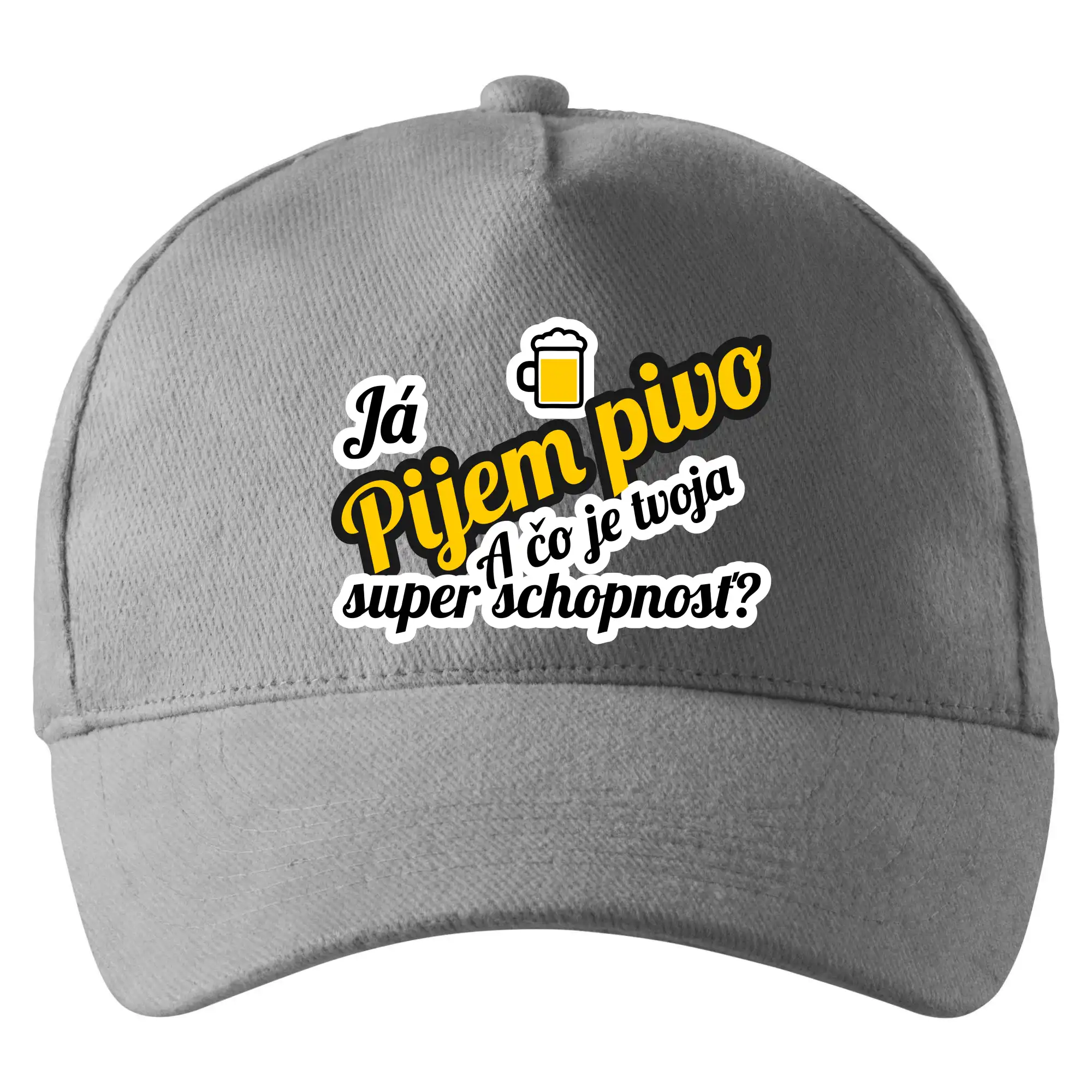 Vtipná tričká pre pivárov - Pijem pivo - tvoja super schopnosť - šikmý - Šiltovka so zahnutým šiltom a mosaznou sponou