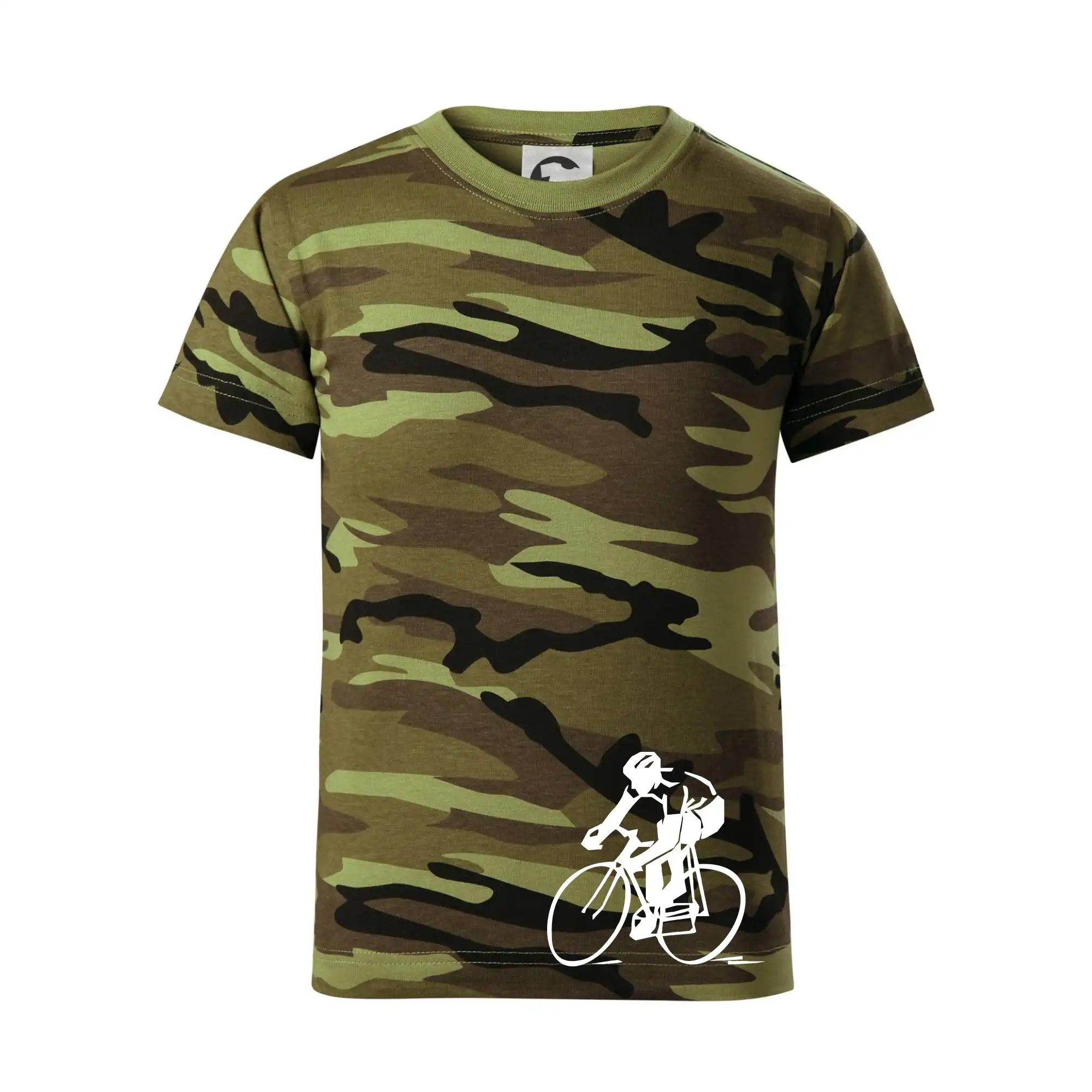 Tričko ako darček pre cyklistu - Cestný cyklista - Detské maskáčové tričko