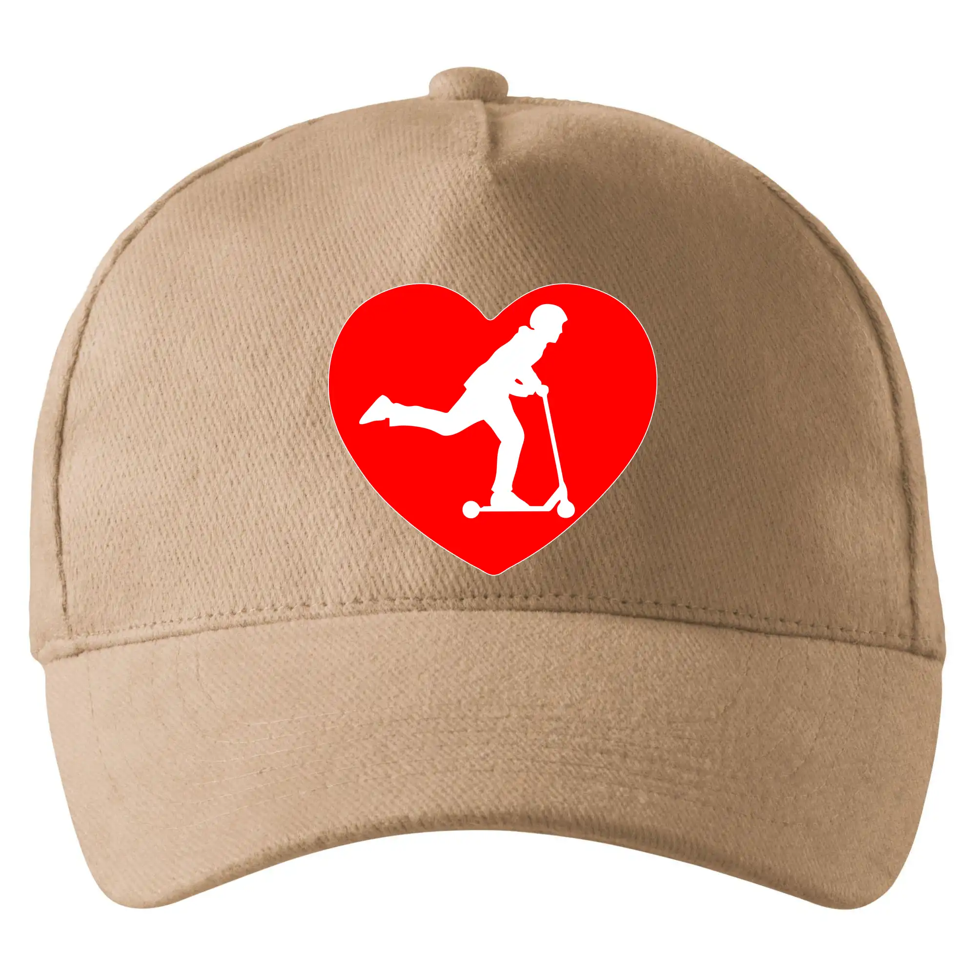 Tričká na kolobežku - Kolobežka srdce - Šiltovka so zahnutým šiltom a mosaznou sponou