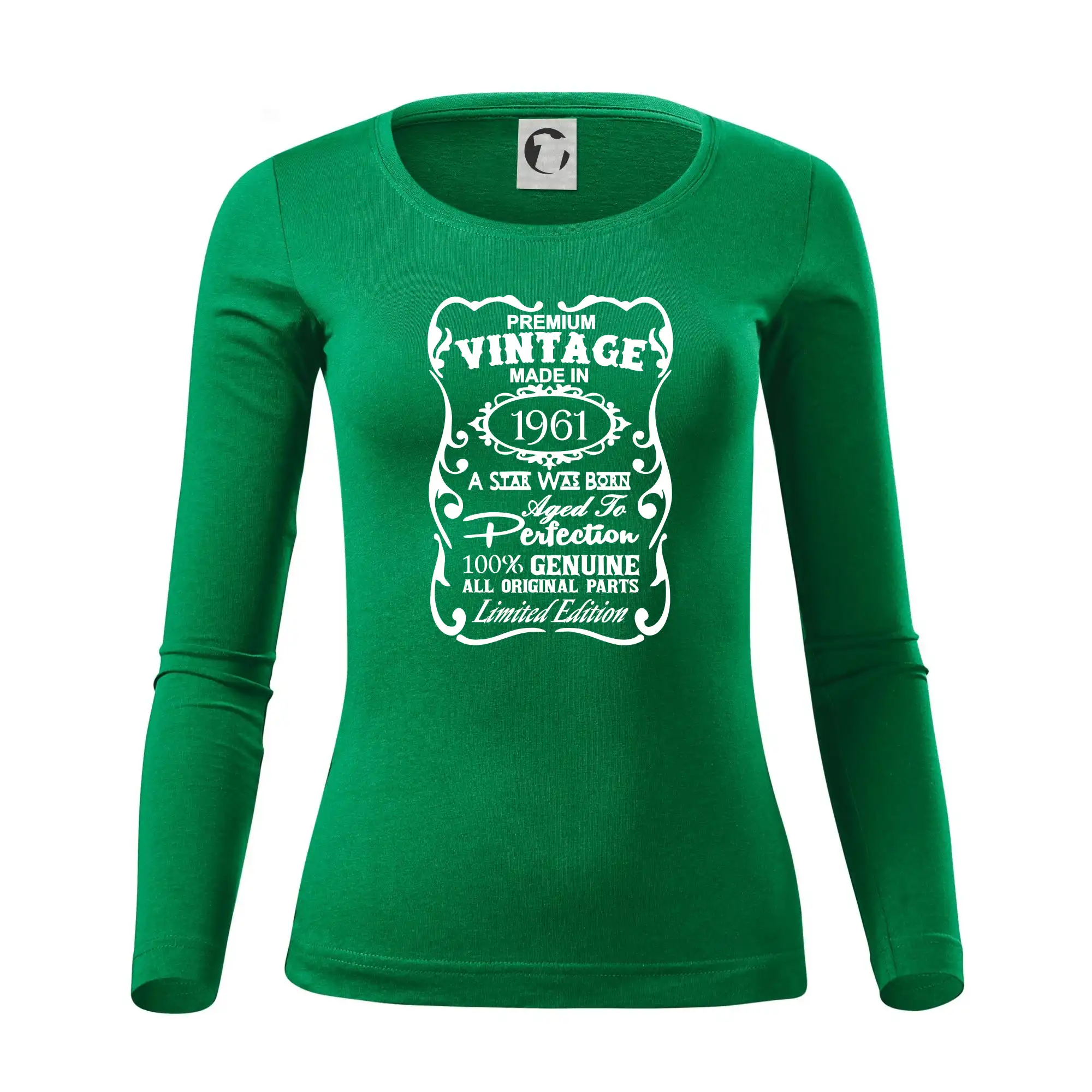 Trička s ročníkom 1961 - Vintage Etiketa - 1961 - Dámske tričko FIT-T LS - zužené