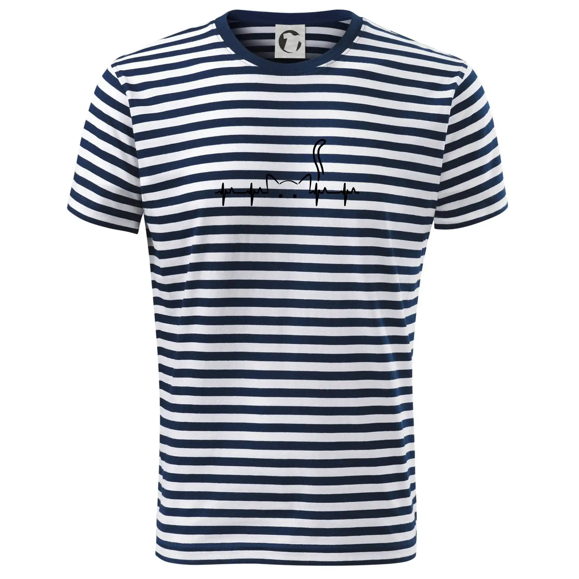 Vtipná tričká s mačkou - Mačka EKG - Tričko na vodu