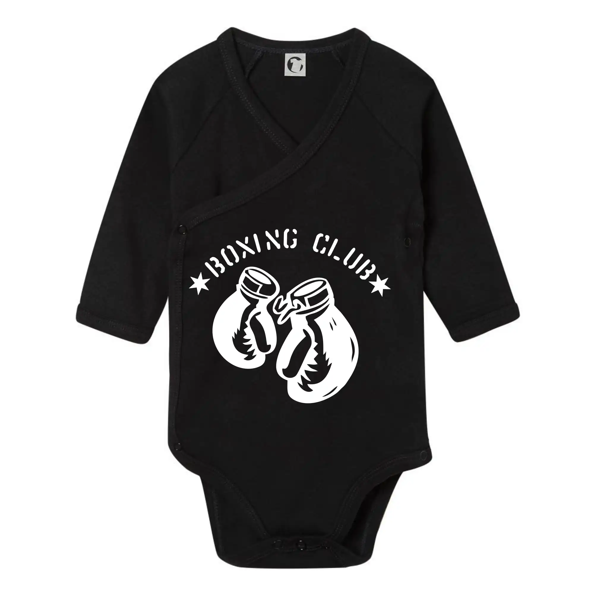 Tričká na box - Boxing club nápis - Body zavinovacie s dlhým rukávom