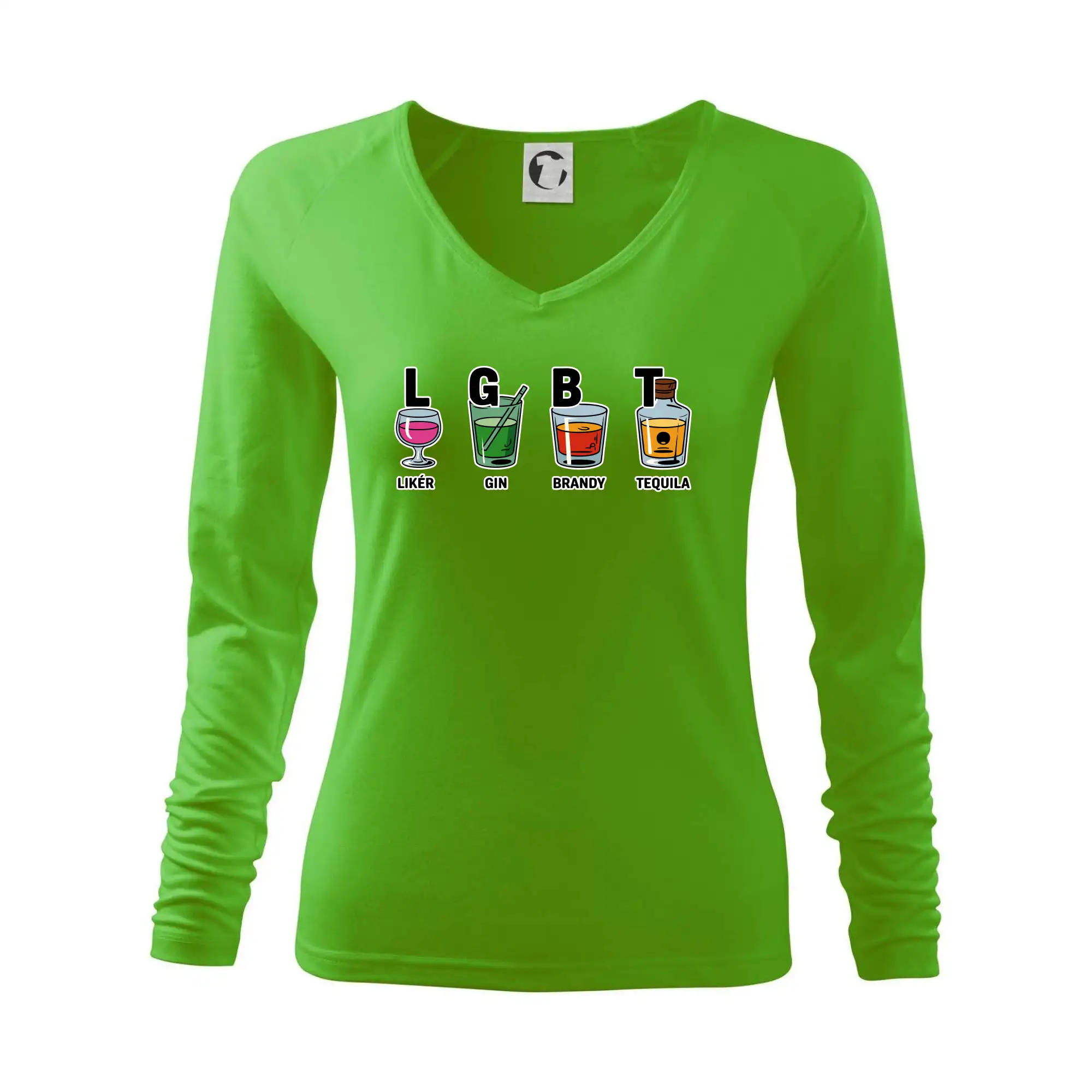 Tričká pre LGBT a Queer komunitu - LGBT -  Likér, Gin, Brandy, Tequila - Tričko dámske Elegance