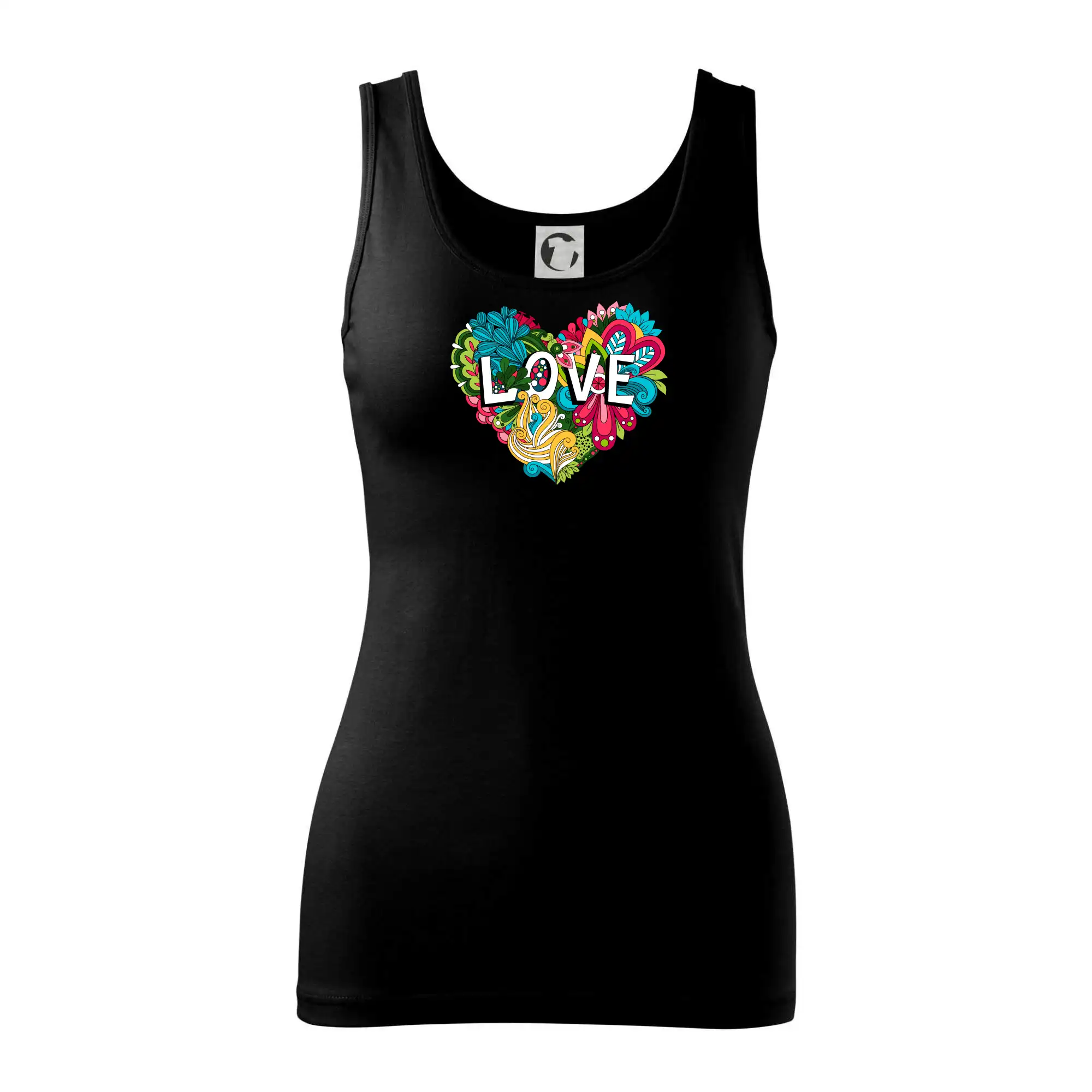 Tričká pre zamilovaných - Love nápis květovaný - Dámske tielko