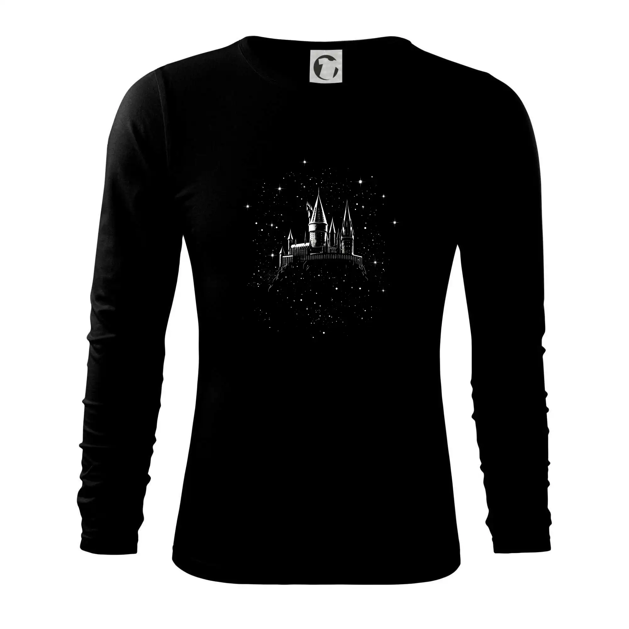 Filmové tričká - Harry -  hrad v noci - Tričko s dlhým rukávom FIT-T long sleeve