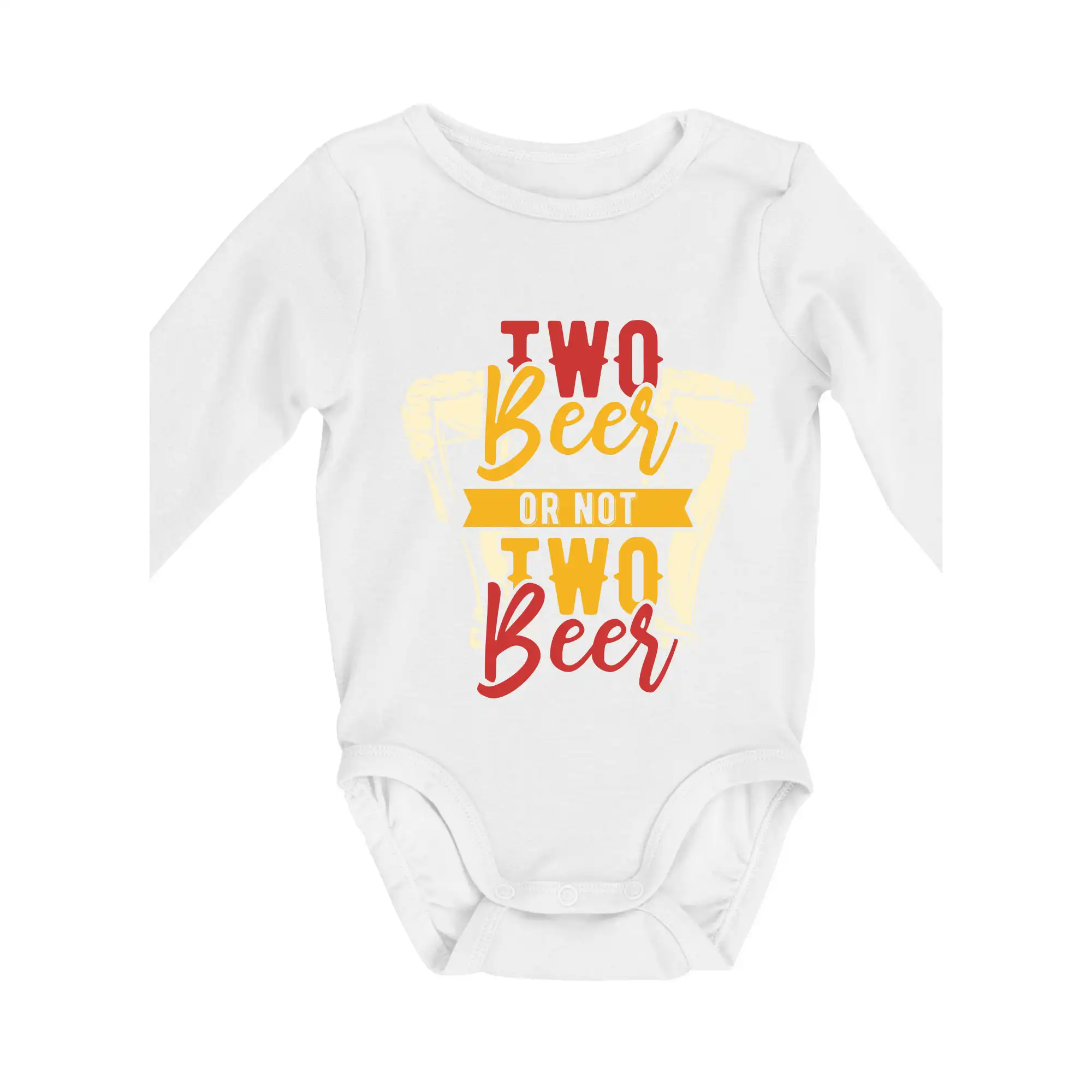 Vtipná tričká pre pivárov - Two beer or not two beer - Body dojčenské s dlhým rukávom