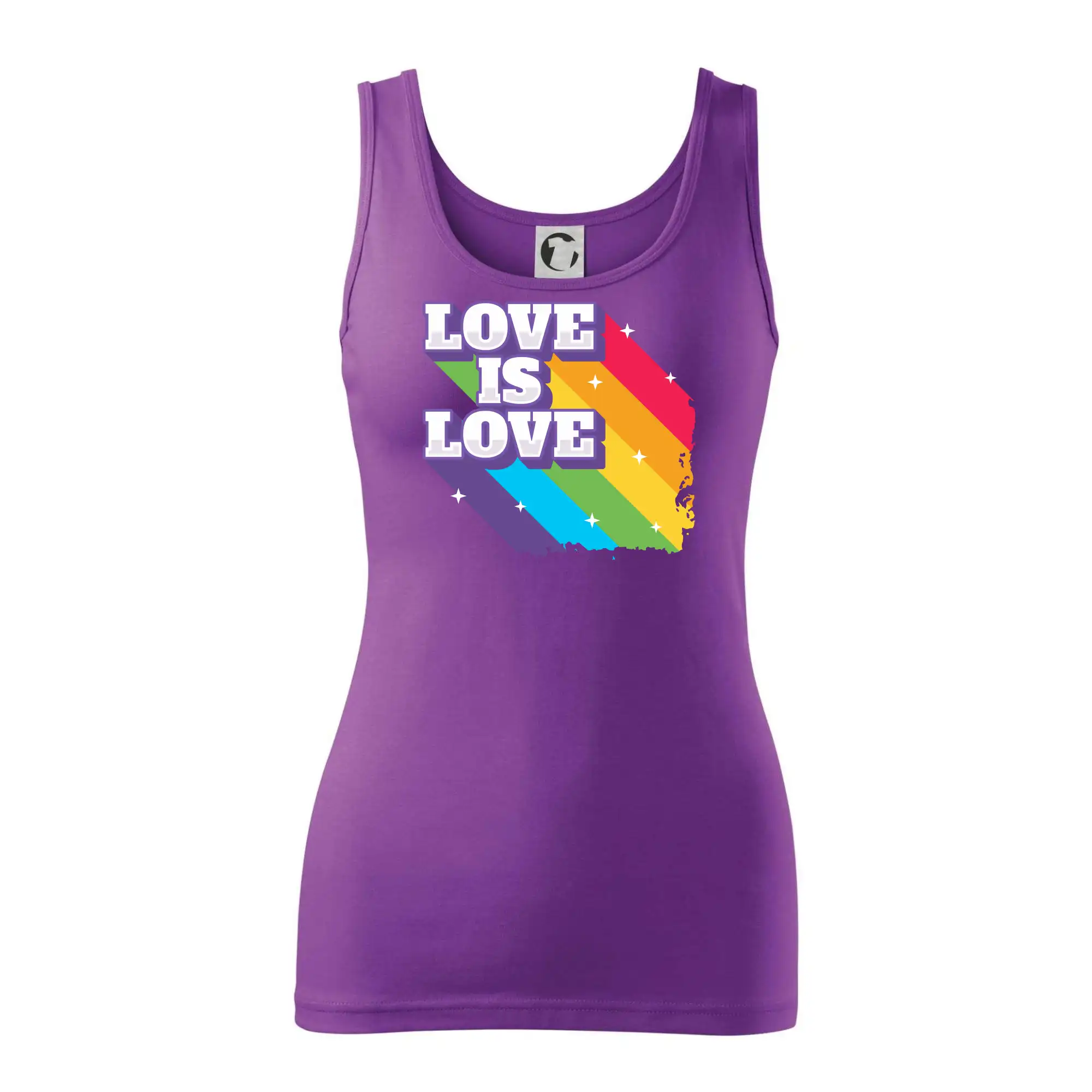 Tričká pre LGBT a Queer komunitu - Love is love dúha - Dámske tielko