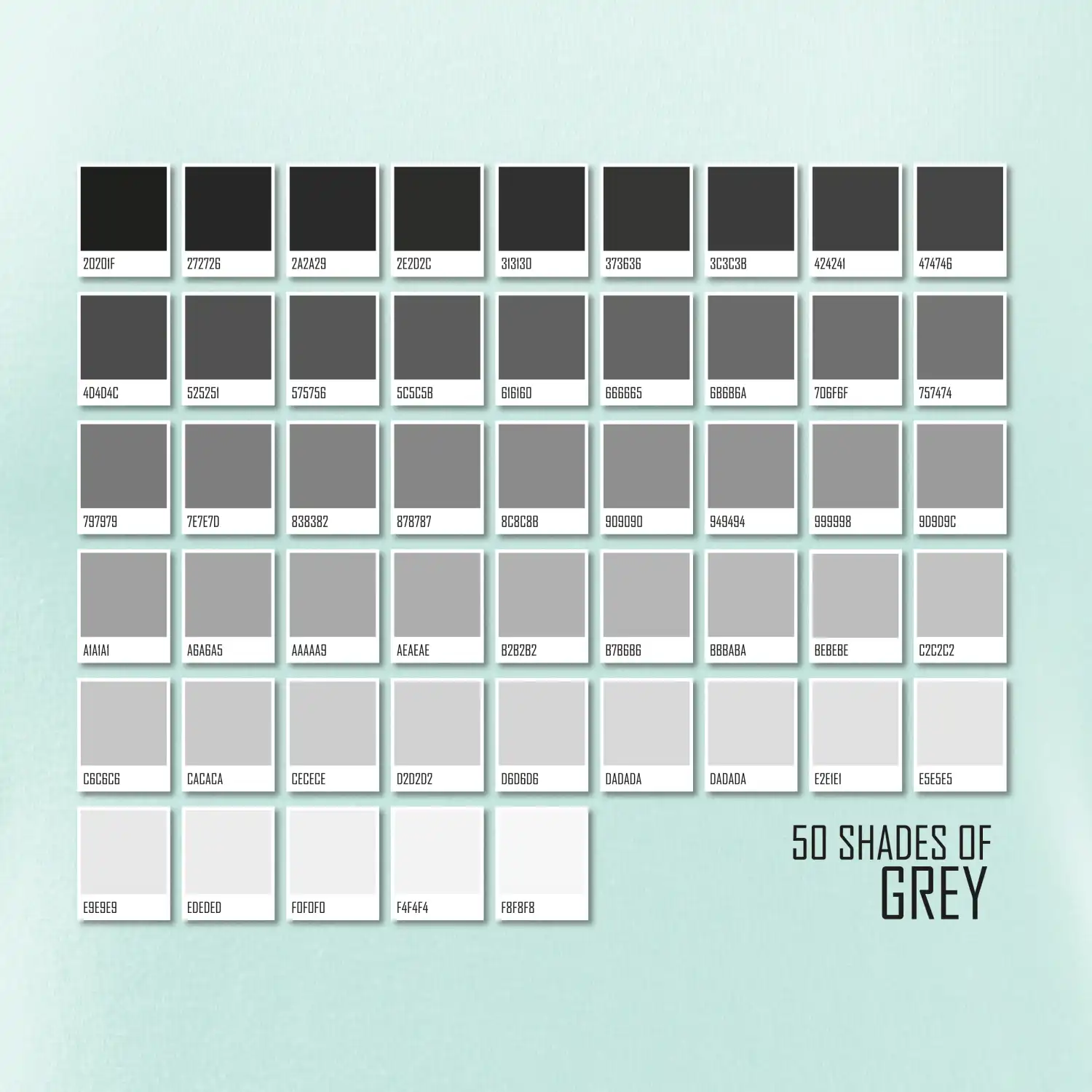 50 barevných odstínů šedi