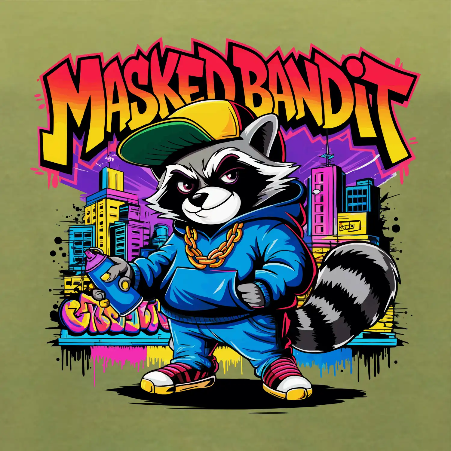 Mýval - masked bandit grafitti