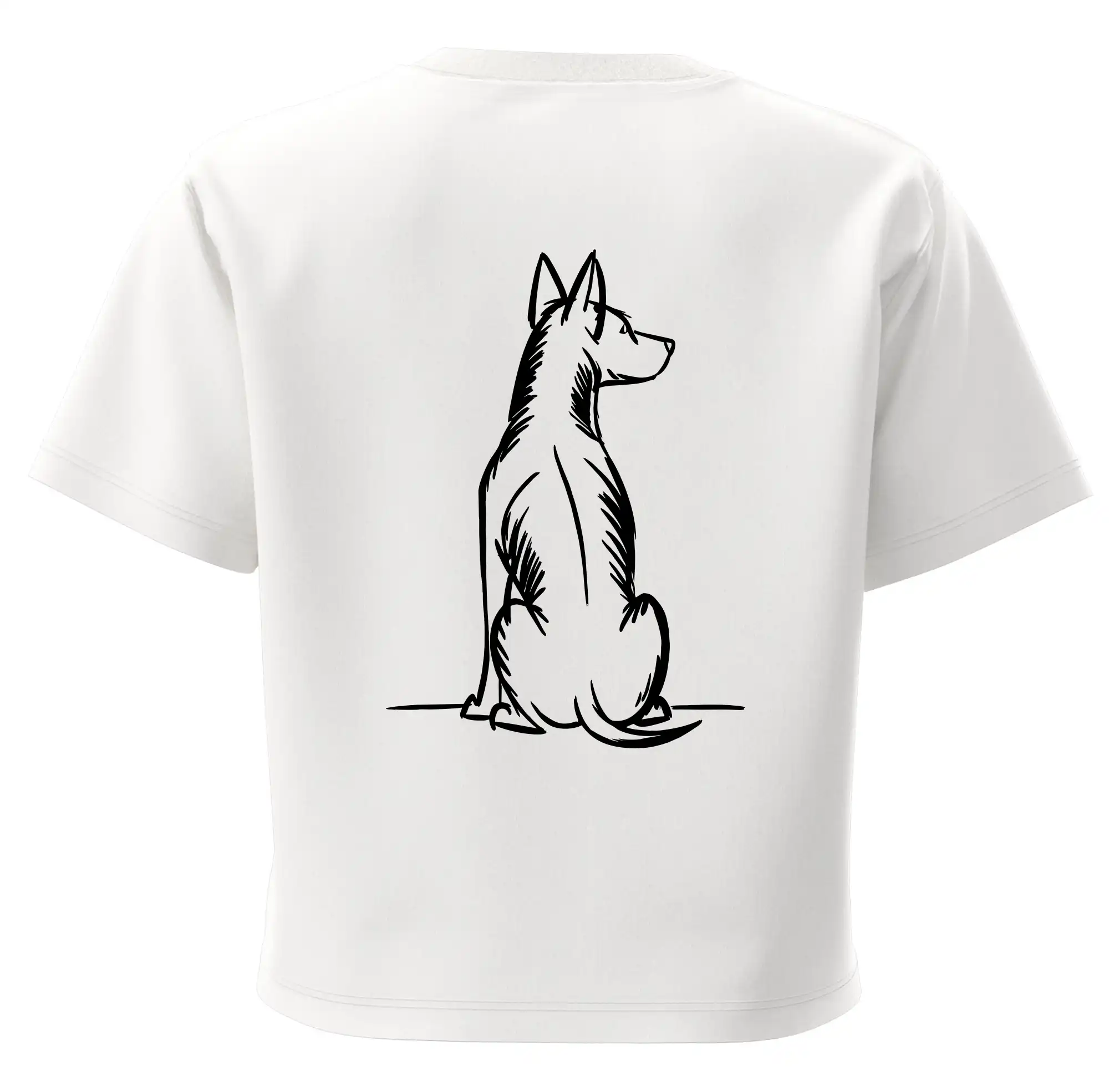 Pes kreslený zezadu