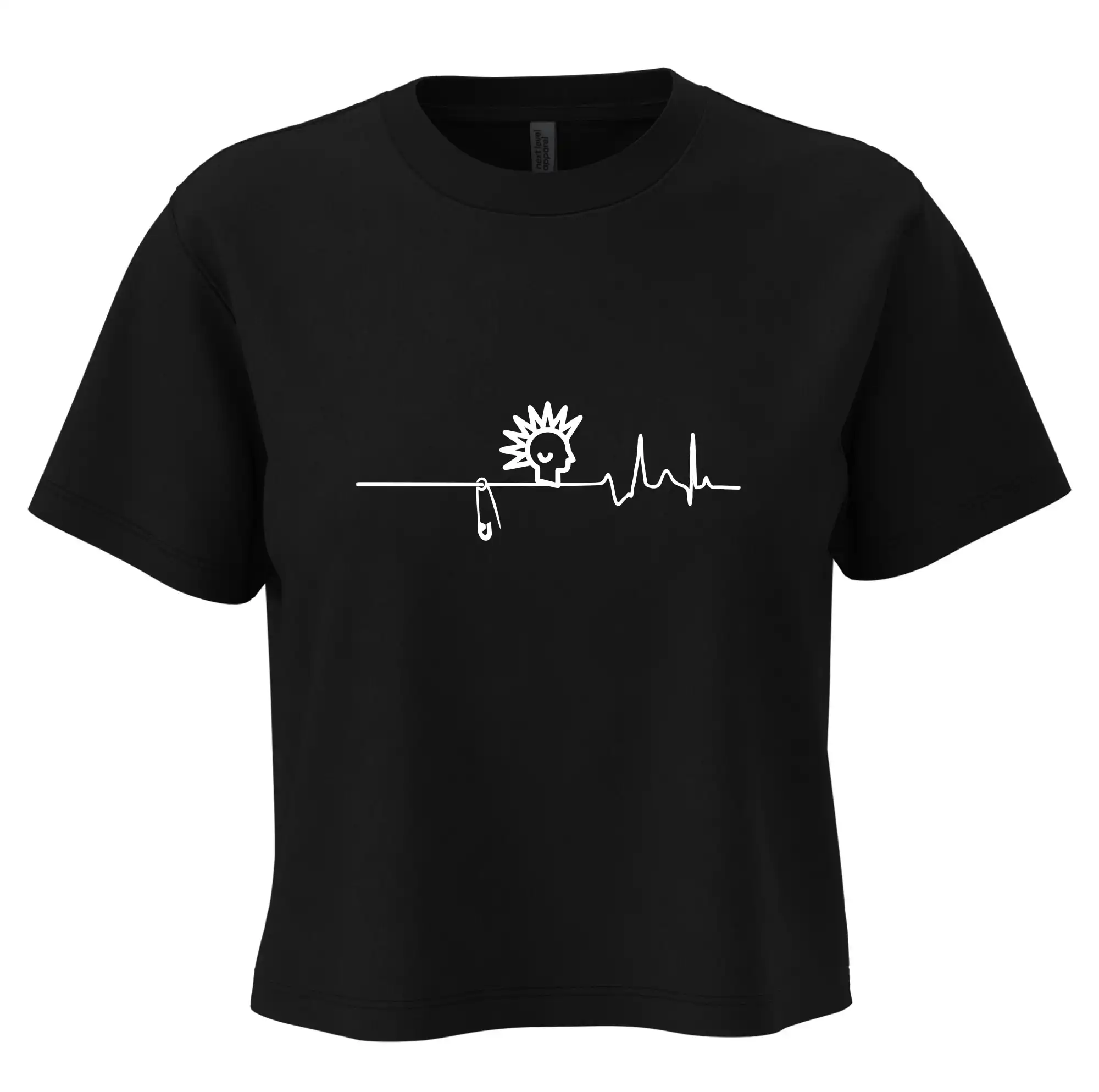 Ekg punk - Boxy cropped tričko OVERSIZE