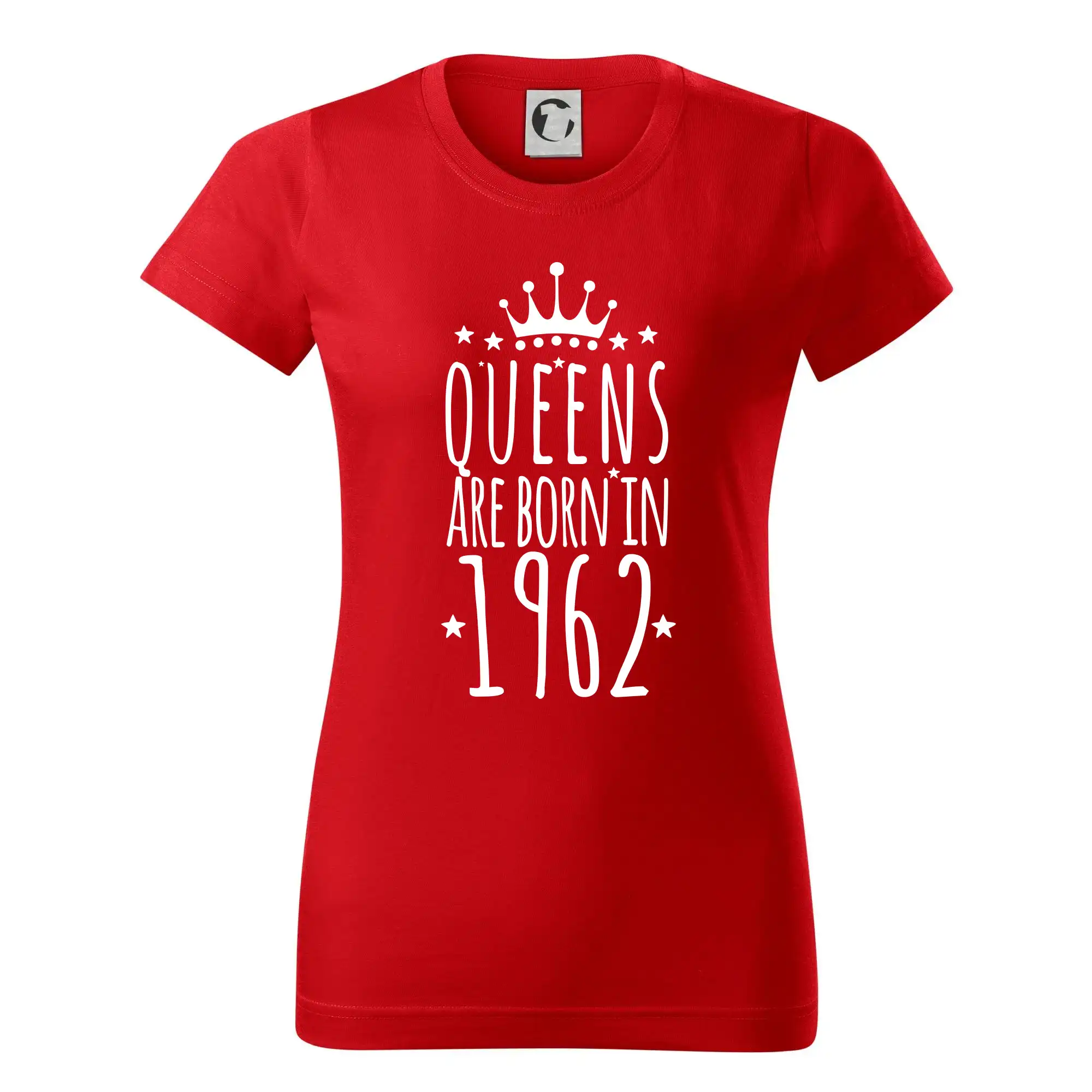 Trička s ročníkom 1962 - Queens are born in 1962 - Dámske tričko basic - ľahko voľnejšie a dlhšie
