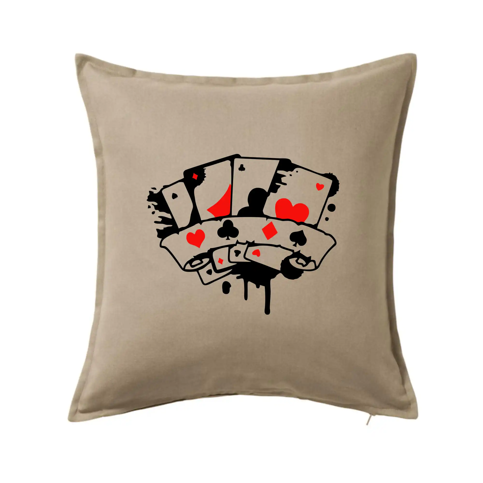 Poker tričká - Poker splash 4 karty - Vankúš 50x50