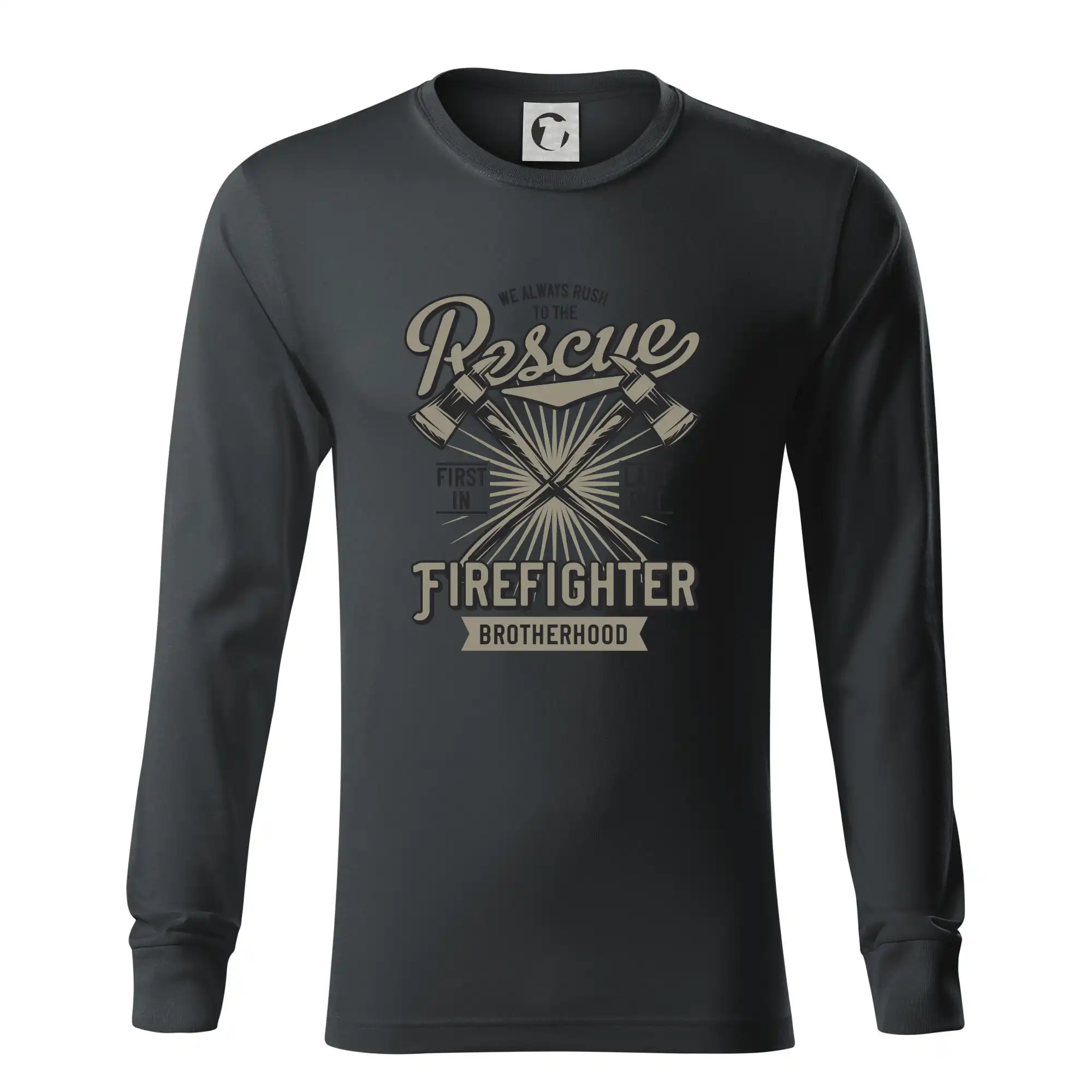 Originálne tričká pre hasičov - Rescue Firefighter - Tričko s dlhým rukávom LS R05