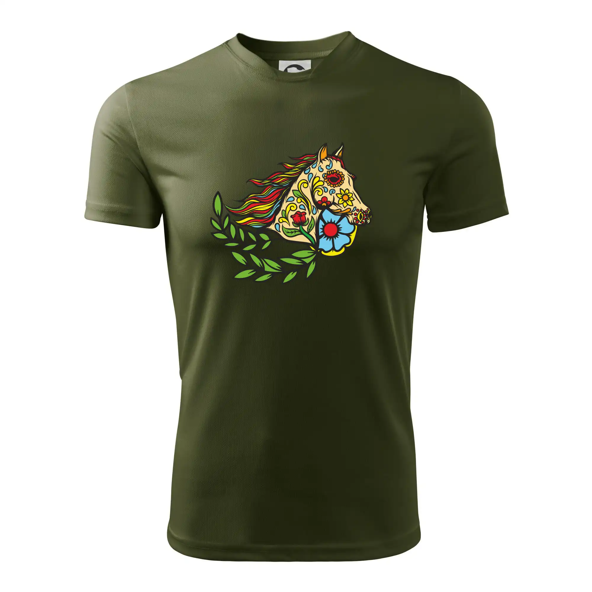 Kůň barevný s listy