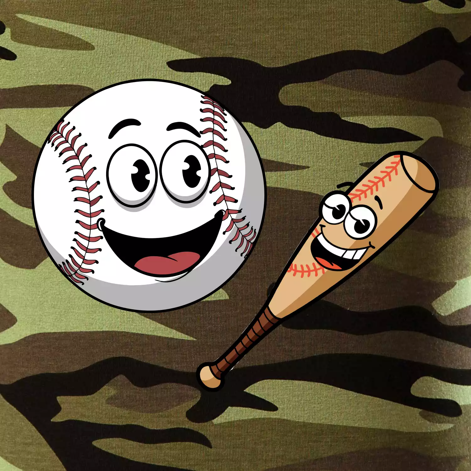 Parové triko - baseballová pálka a míček
