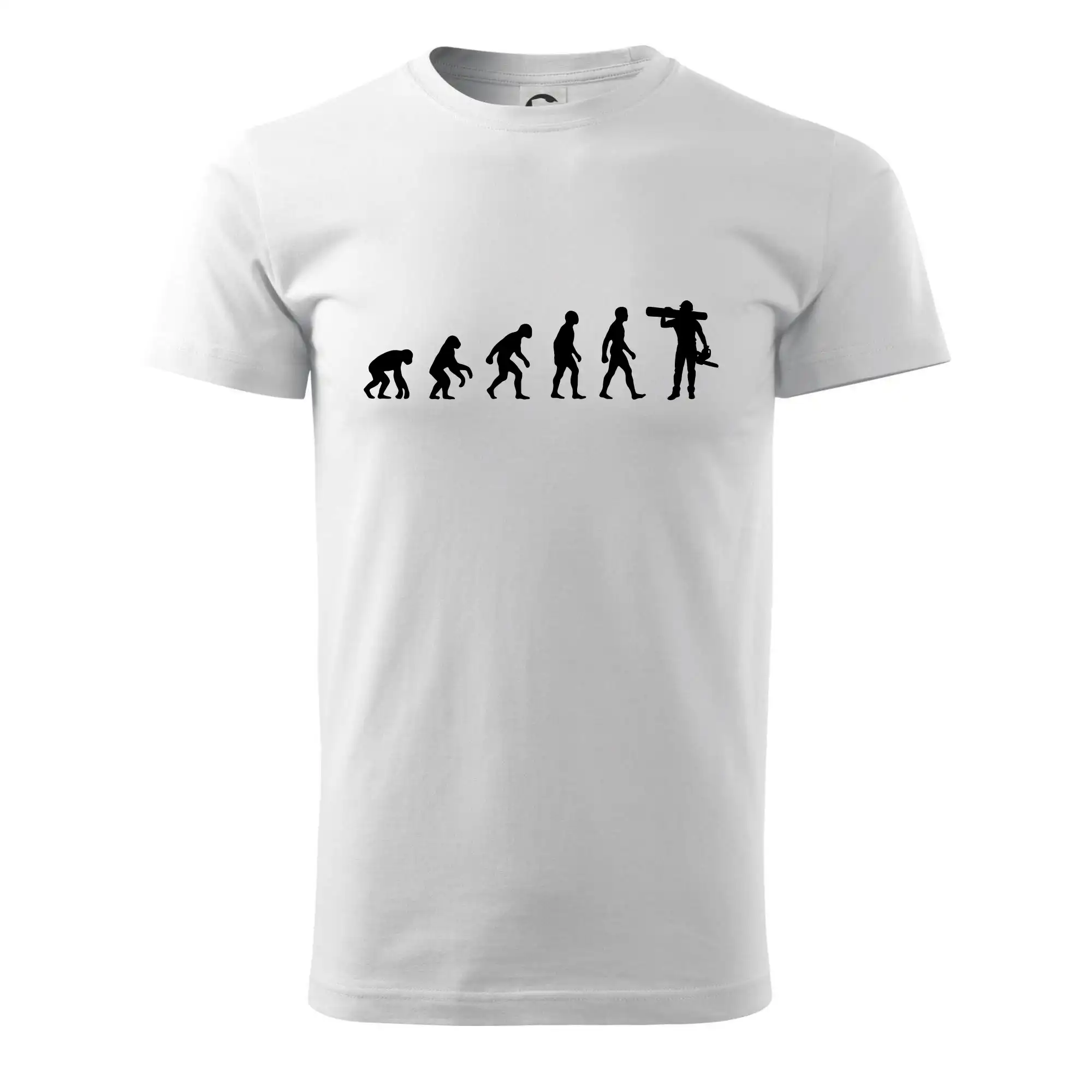 Evoluce dřevorubec - pila a kmen