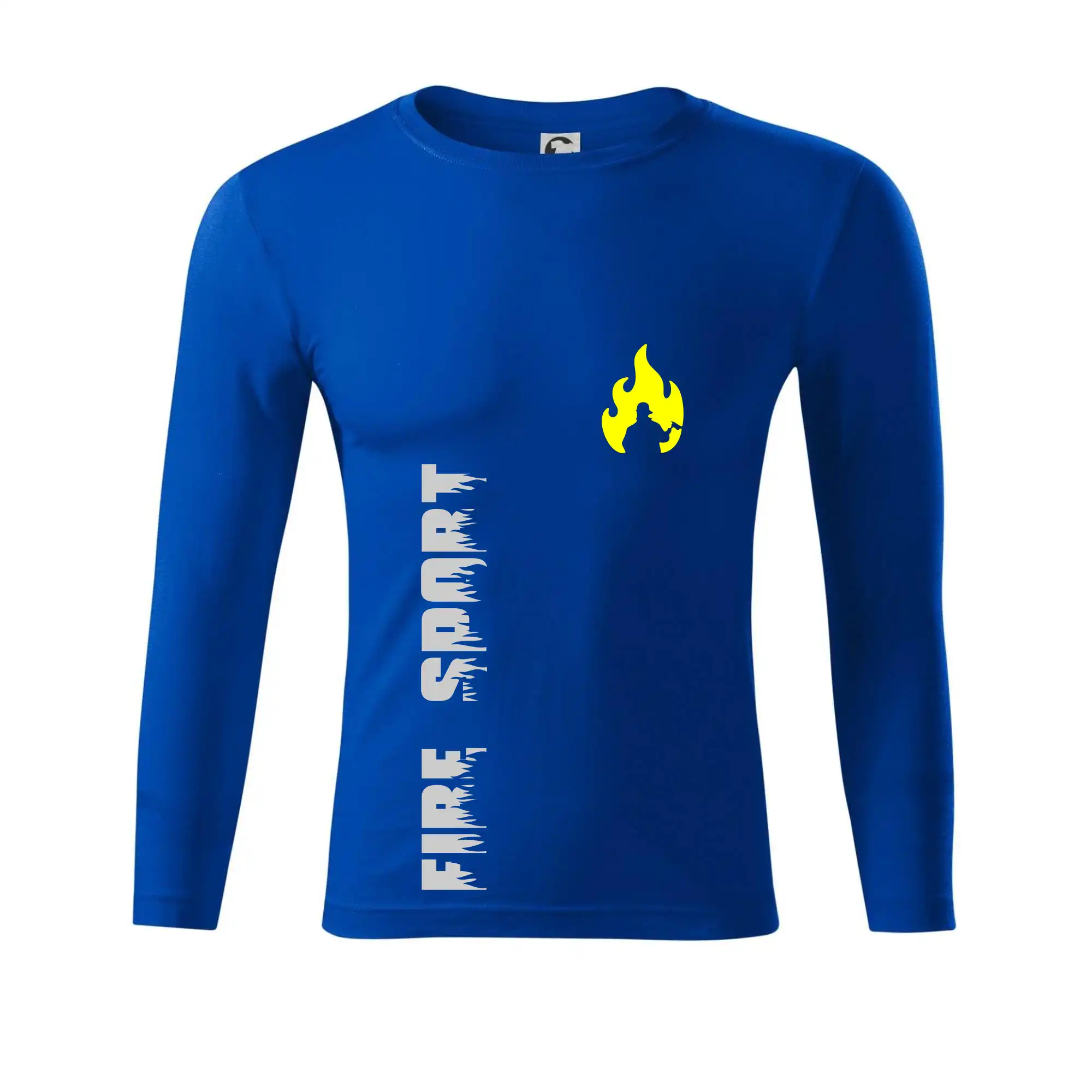 Originálne tričká pre hasičov - DHZ - Váš názov - FLUO + Reflexná potlač - Tričko Progress s dlhým rukávom