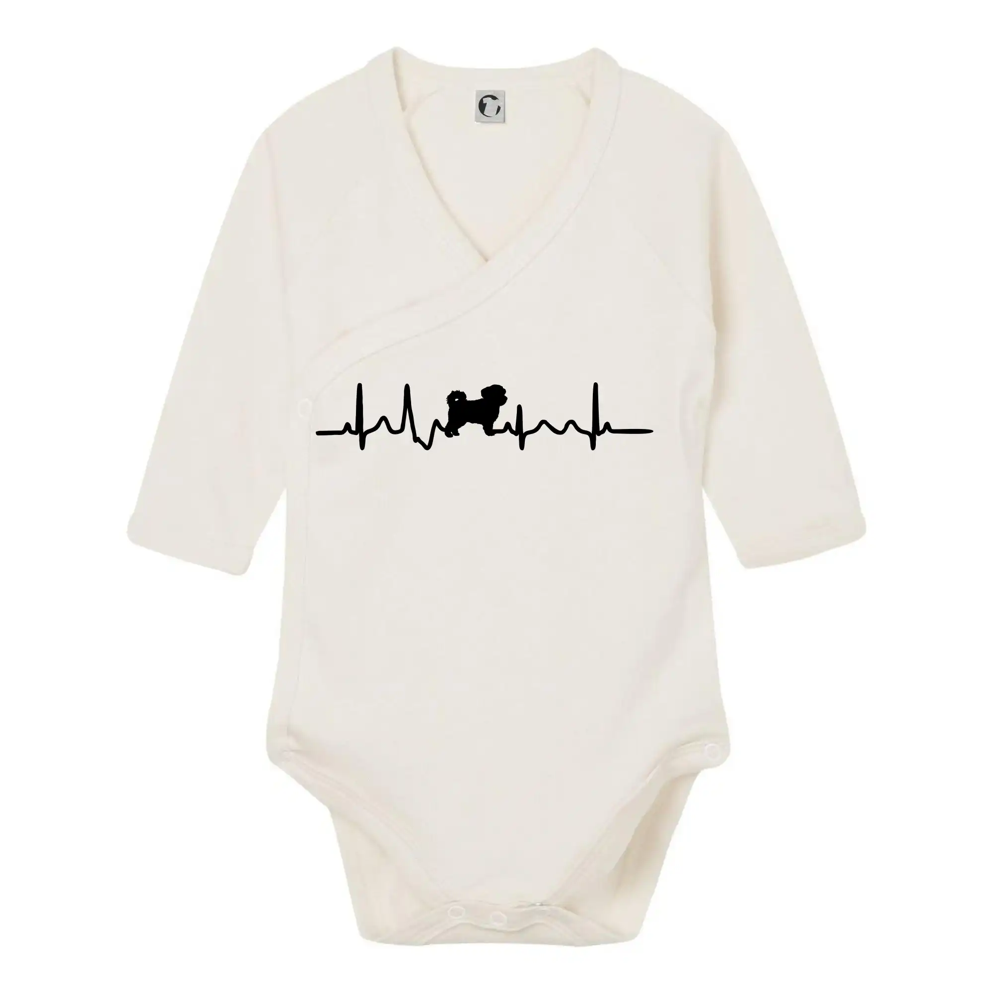 Ostatné psie plemená - Havanský psík ekg - Body zavinovacie s dlhým rukávom