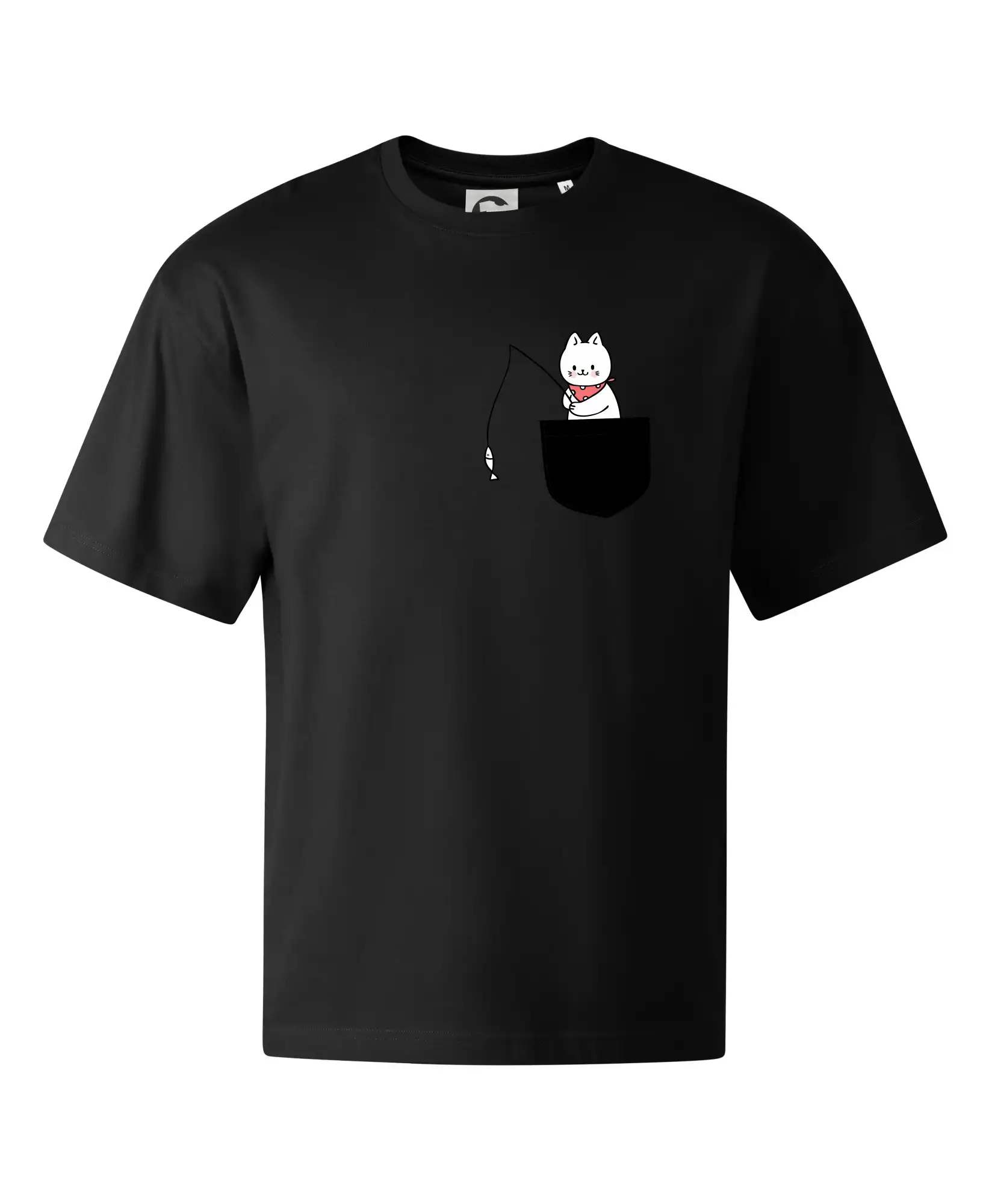 Vtipná tričká s mačkou - Mačka s rybou vo vrecku - Stage unisex - OVERSIZE