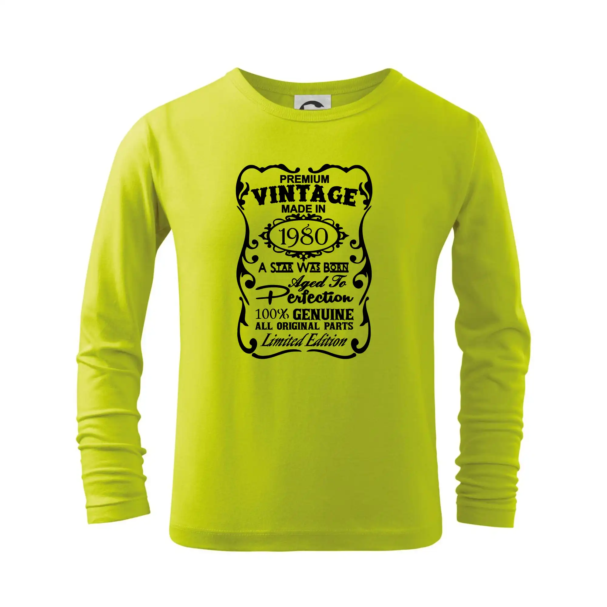 Trička s ročníkom 1980 - Vintage Etiketa - 1980 - Tričko detské Long Sleeve