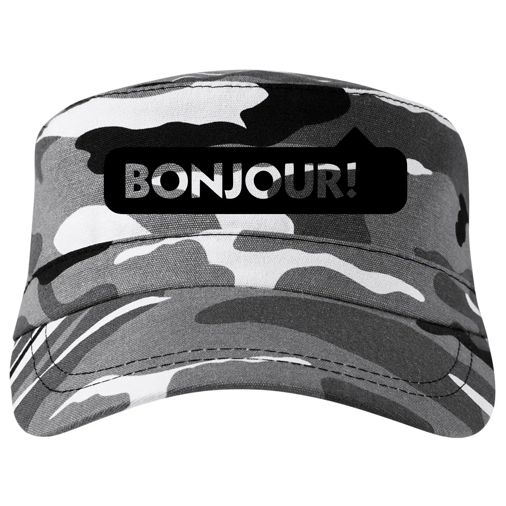 Tričká Francúzsko - Nápis Bonjour - Šiltovka CAMO