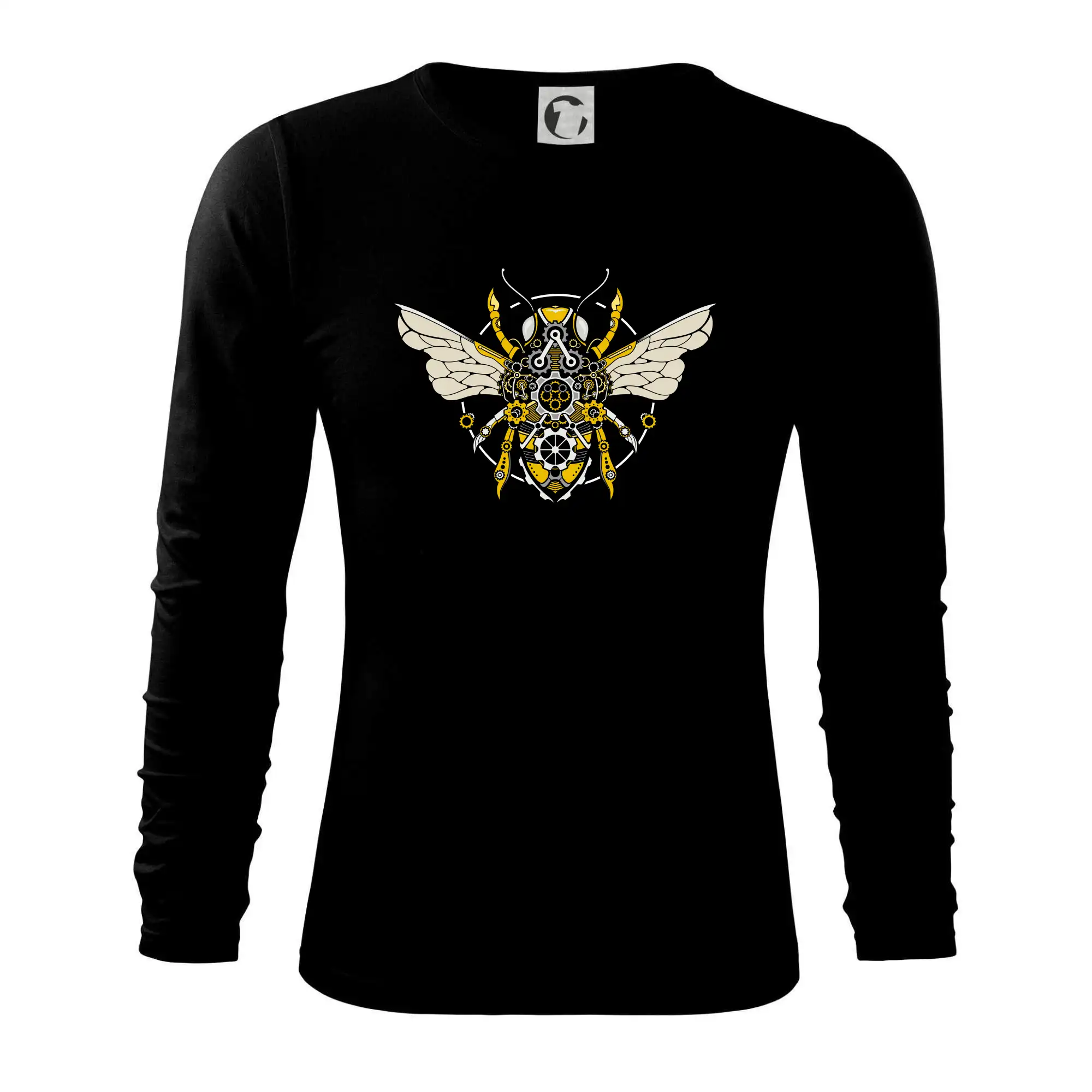 Tričká s potlačou steampunk - Steampunk včela farebná - Tričko s dlhým rukávom FIT-T long sleeve